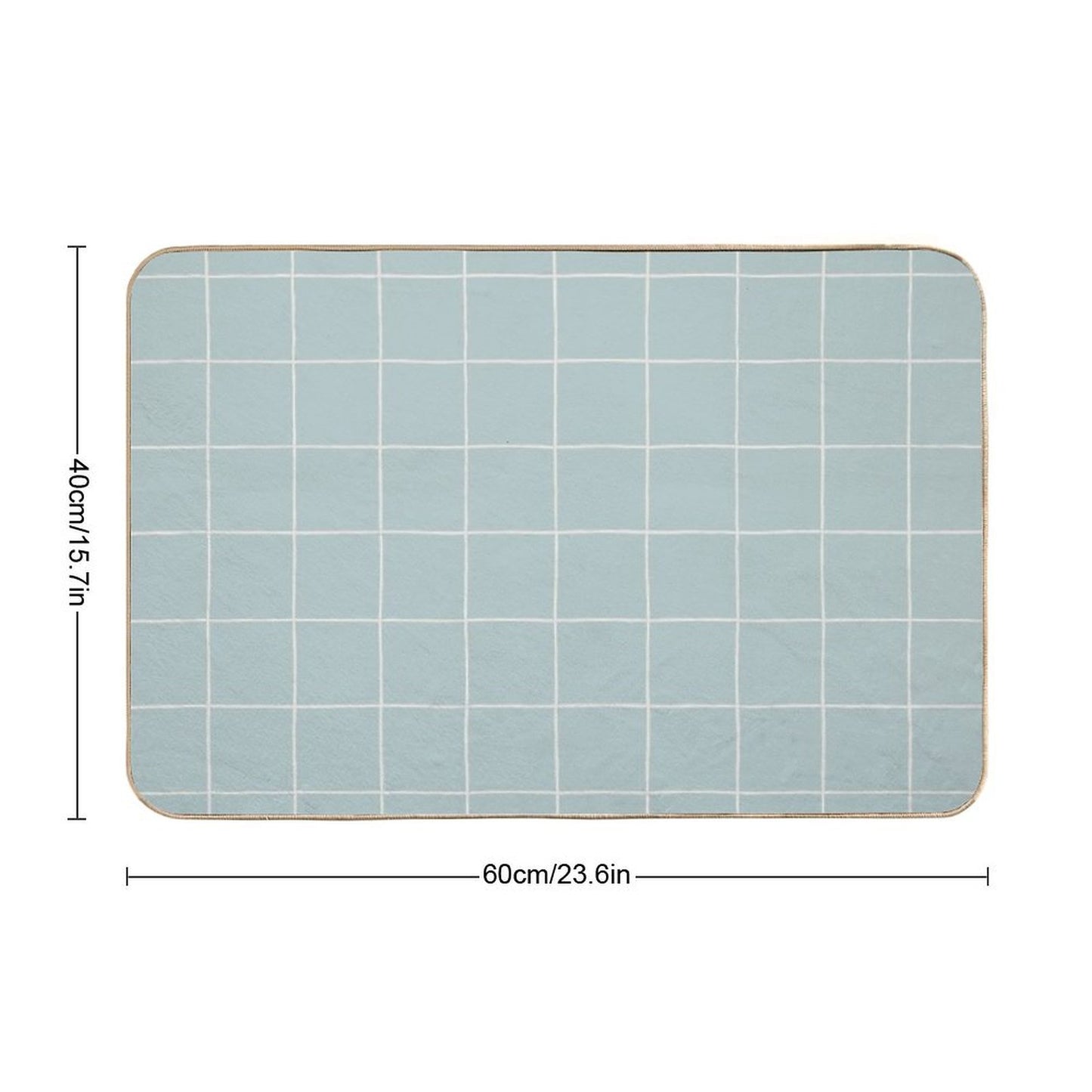 Rustic Grid Soft Aqua Absorbent Bath Mat