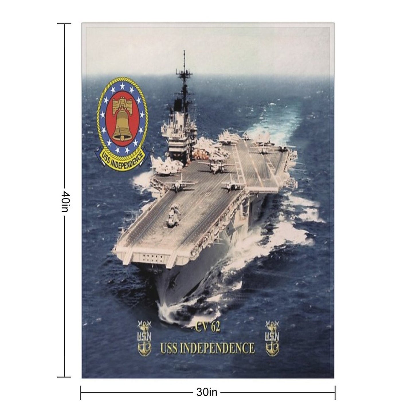 CV-62 USS Independence Sustainable Throw Blanket
