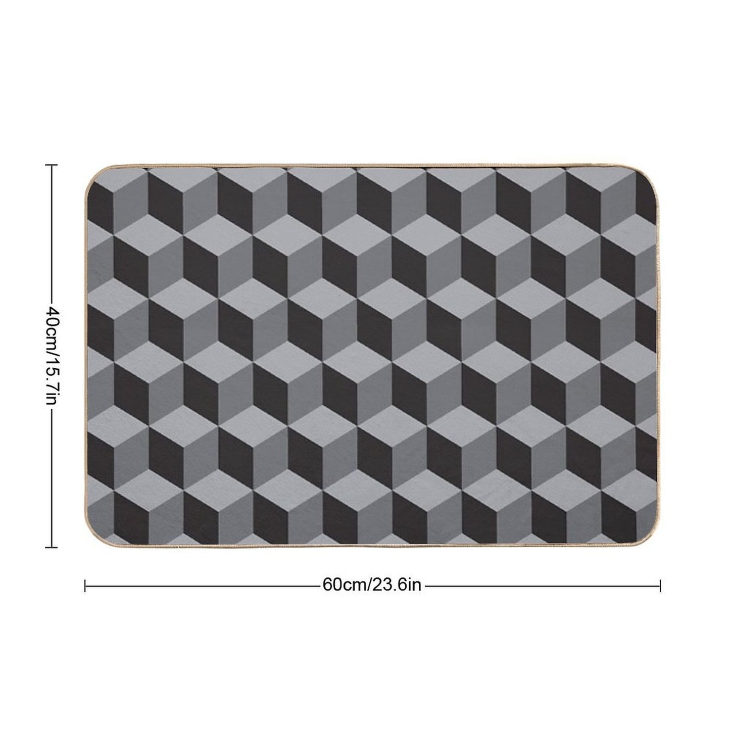 Geometric B.w_05.cubes Multi-Purpose Bath Mat