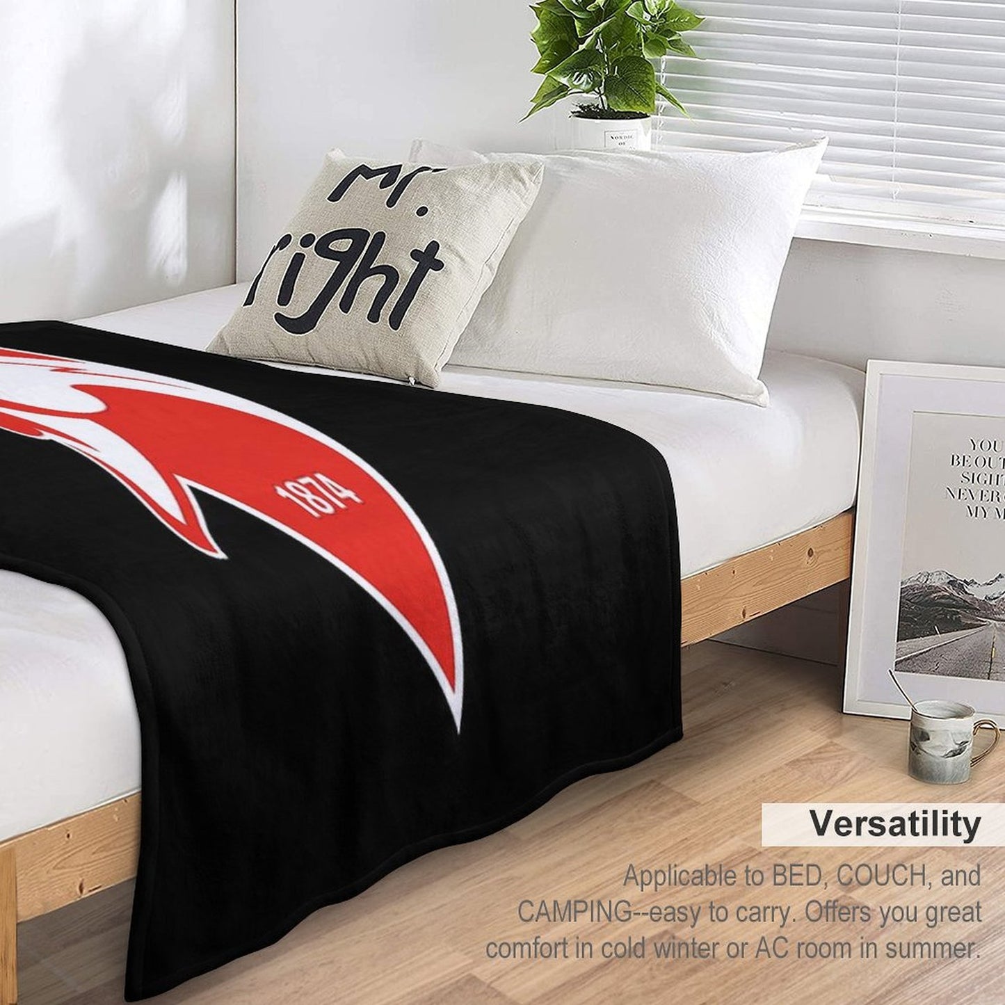 Sydney The Bloods Swans Haughty Swannies-Logo Plush Throw Blanket
