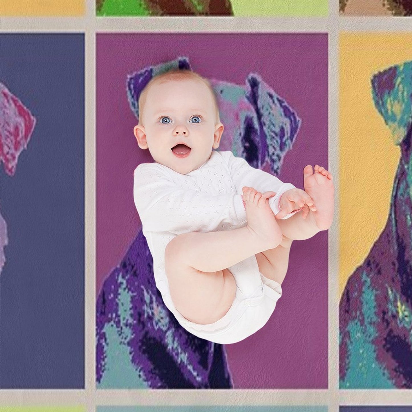 Airedale Terrier Pop Art Grid Premium Throw Blanket
