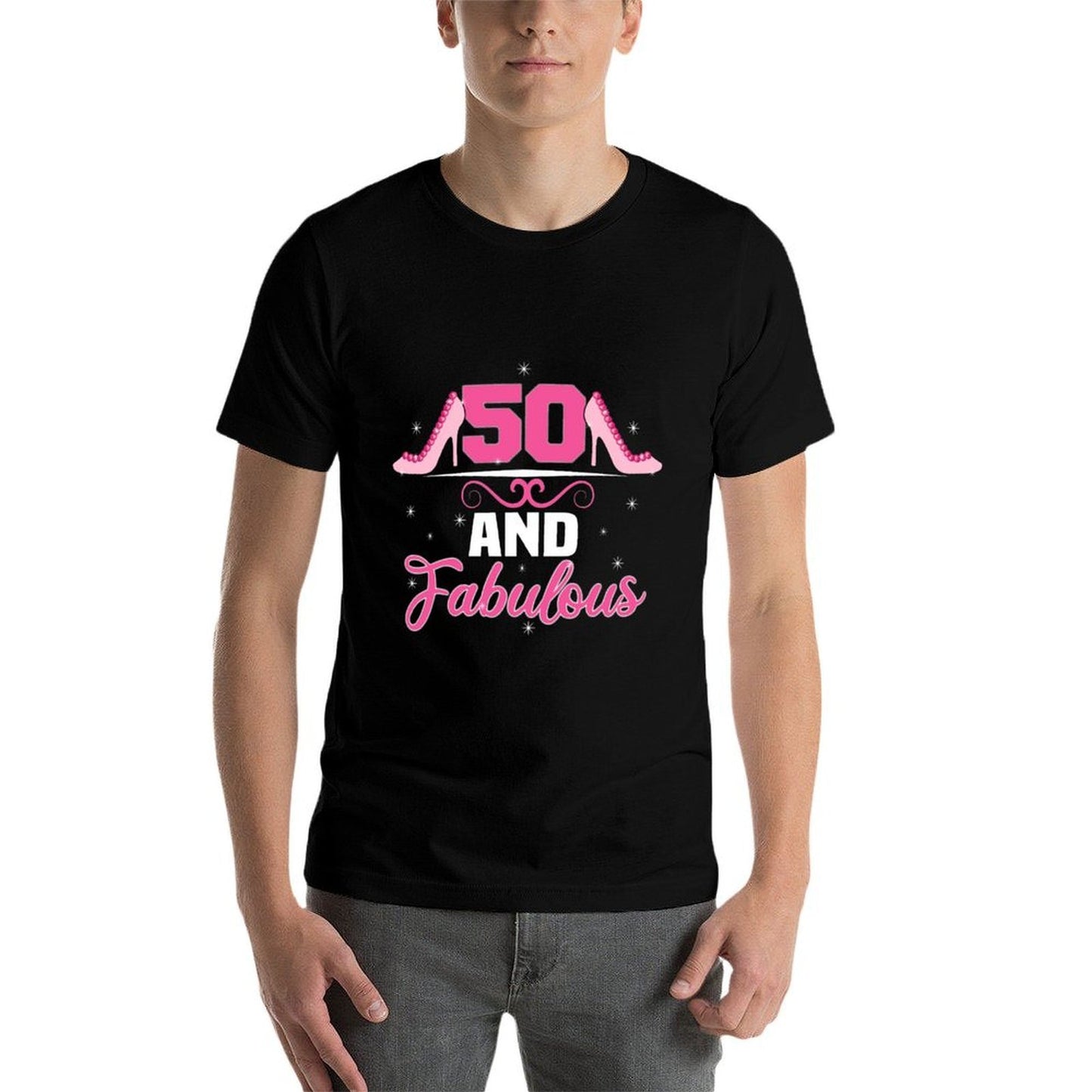 50 And Fabulous T-shirt. 50th Birthday Sweatshirt Stretchy T-Shirt