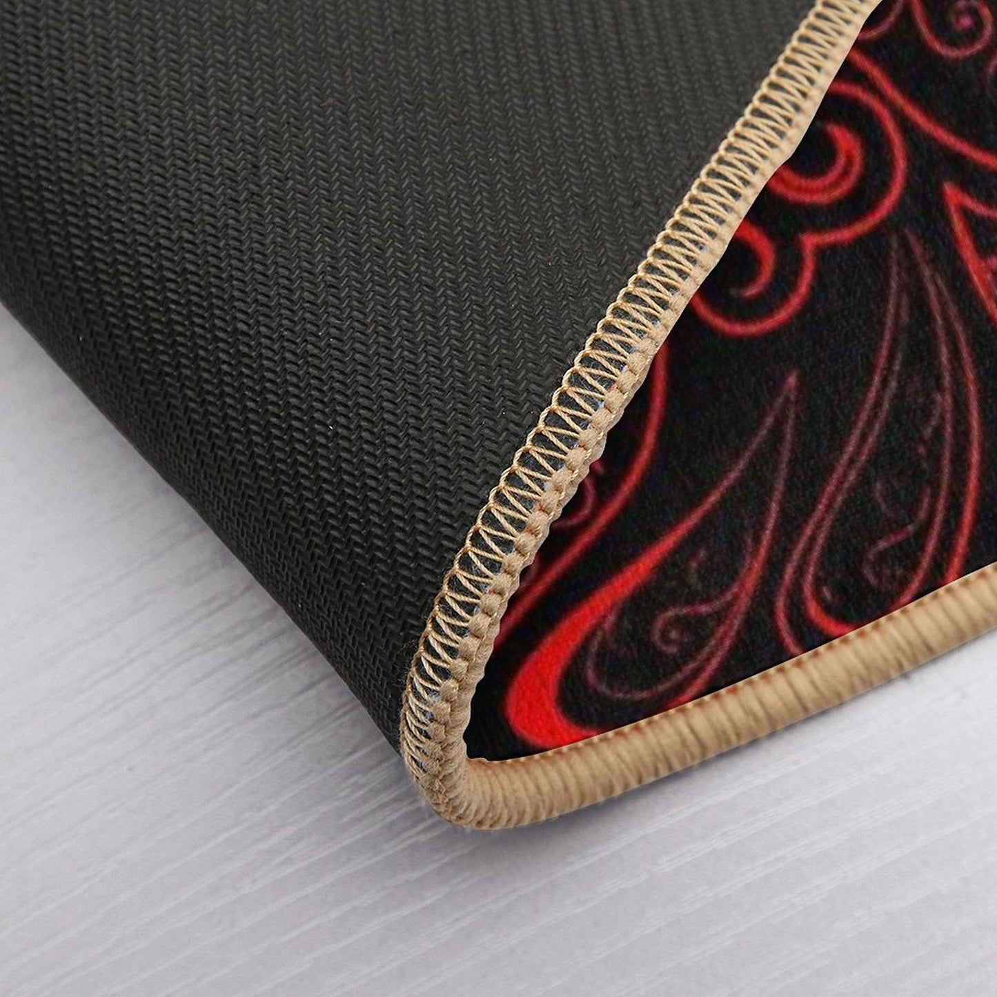 Color Red And Black RED BLACK PATTERN Absorbent Bath Mat