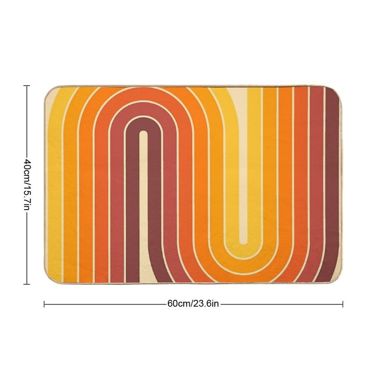 Retro Geometric Double Arch Design 522 Multi-Purpose Bath Mat