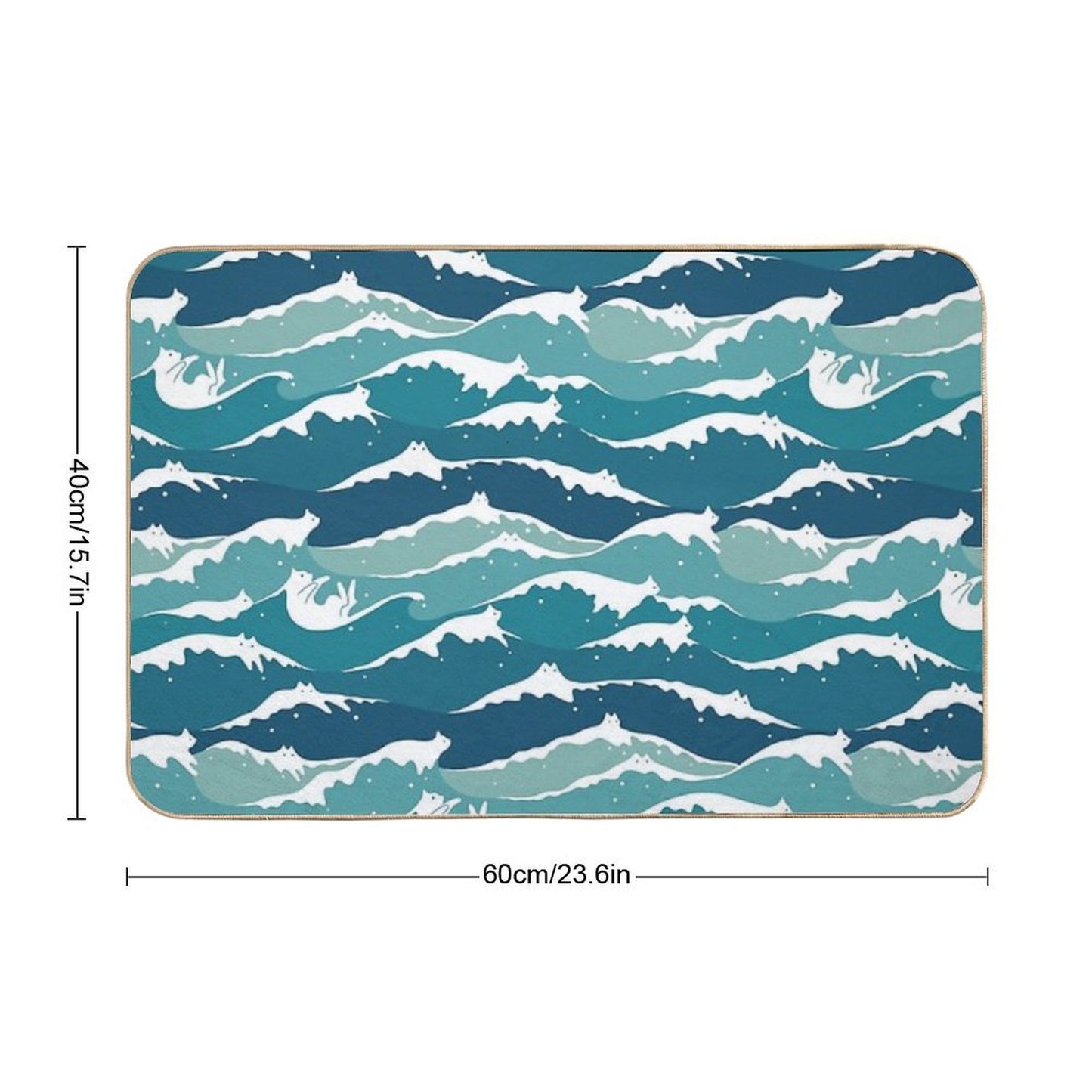Cat Landscape 135 Cat Waves Anti-Trip Bath Mat