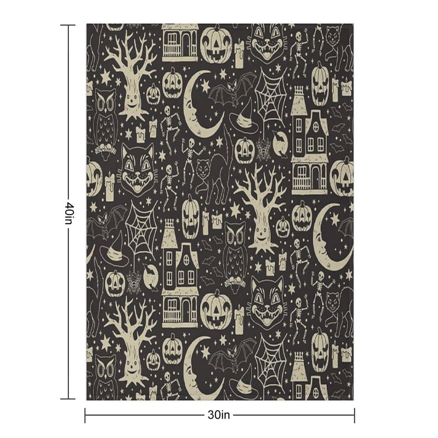 Vintage Halloween Black Cat Easy Care Throw Blanket