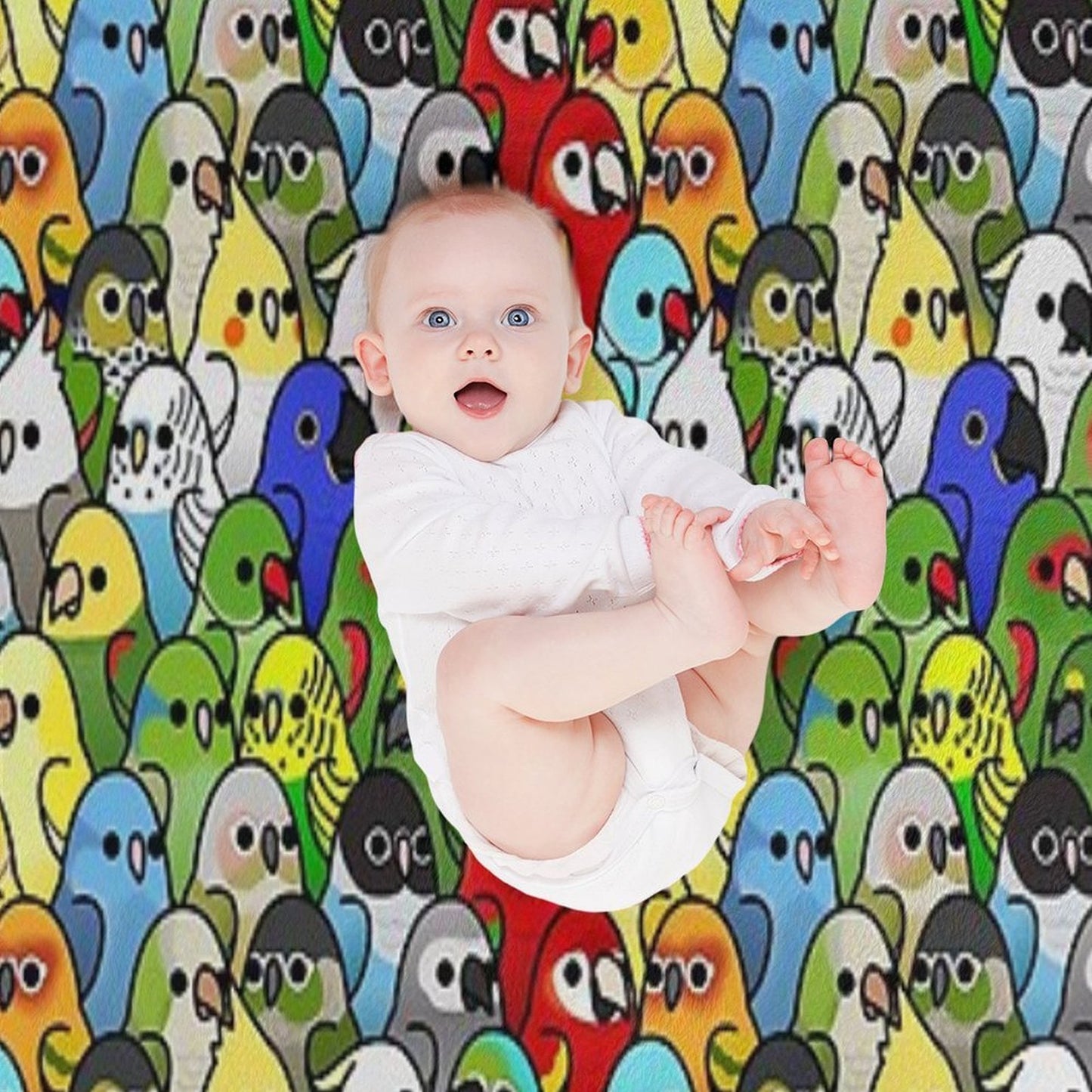 Too Many Birds! Bird Squad 1 Velvety-soft Throw Blanket