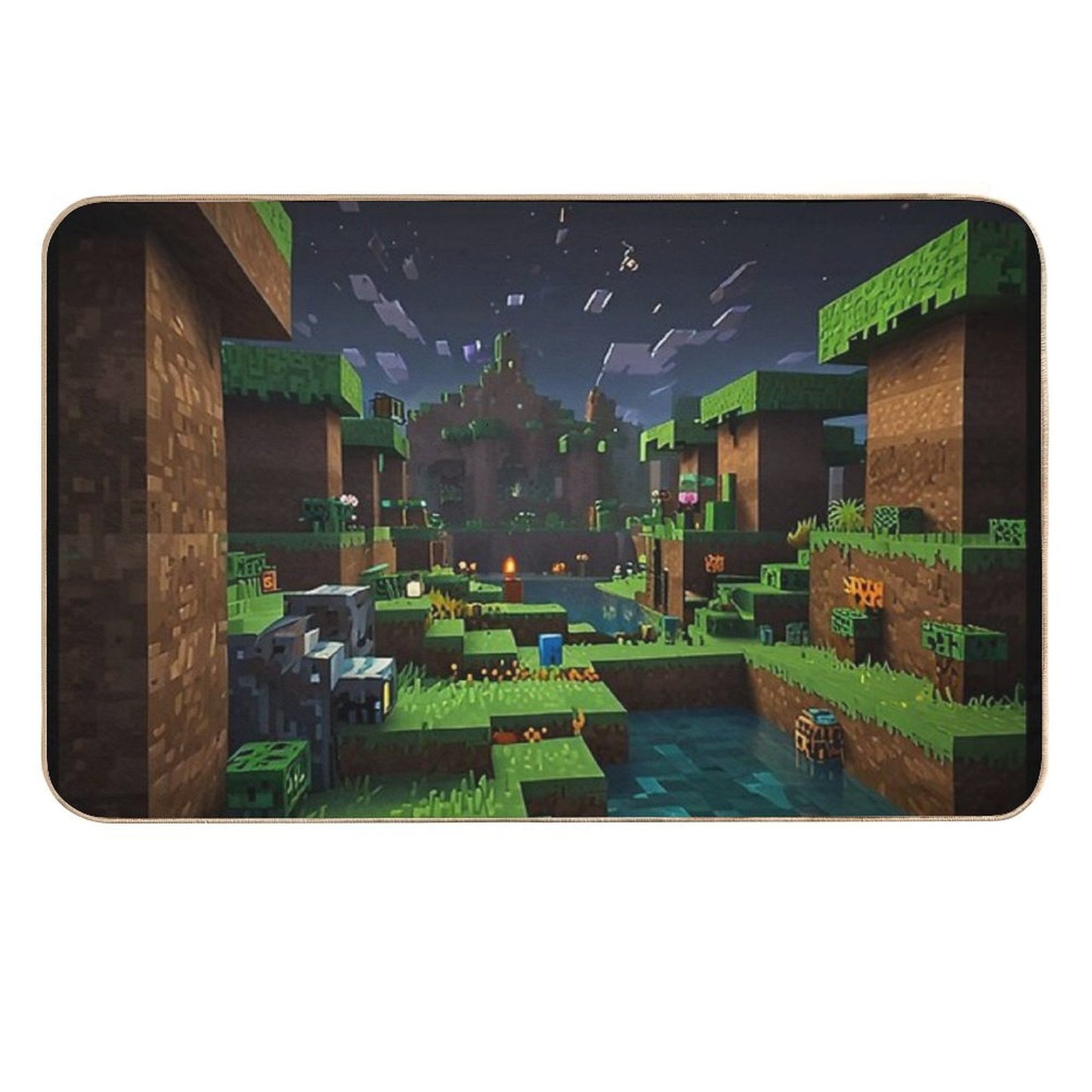 Minecraft Night  Stain-Proof Bath Mat
