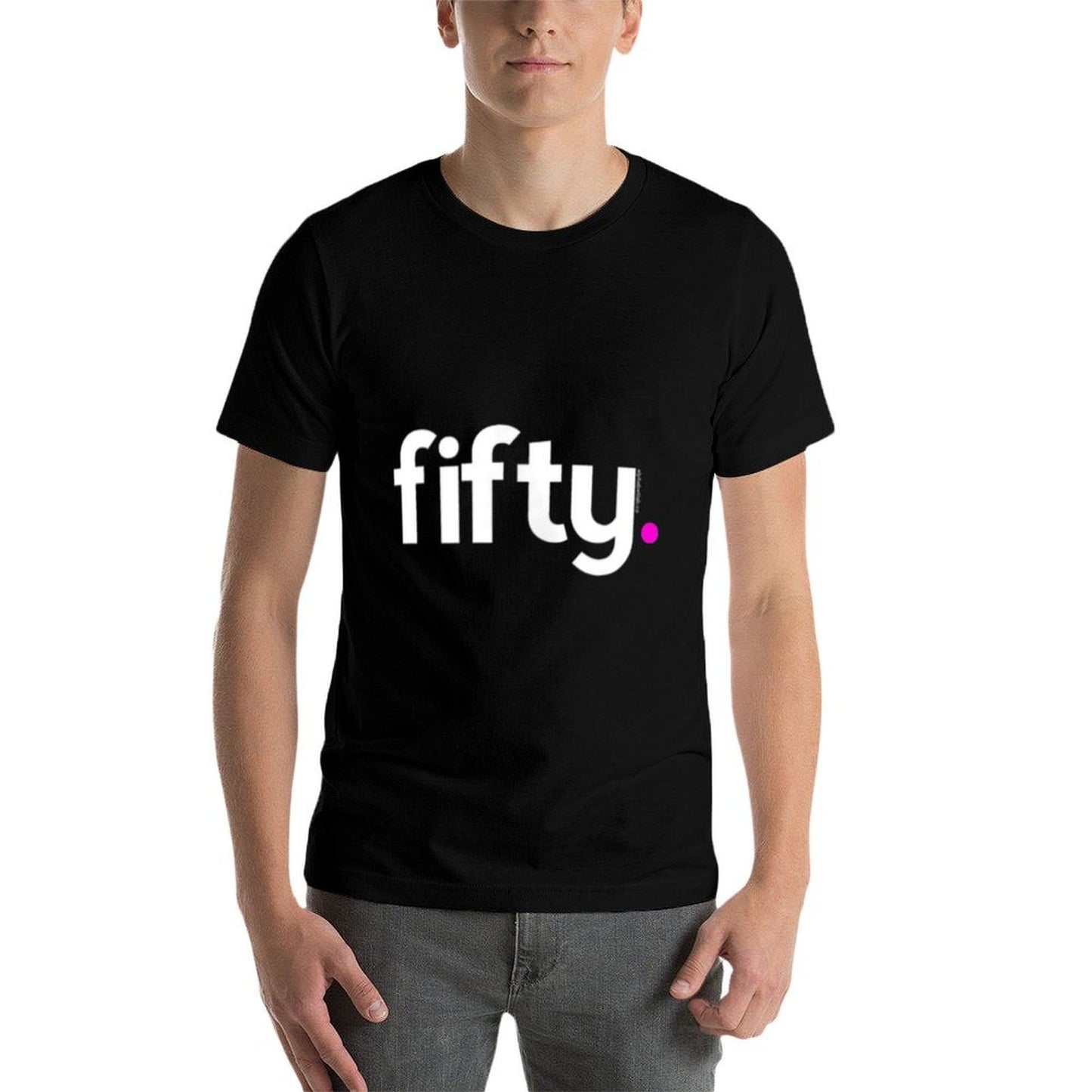50th Birthday Gift Ideas for Her Women Fifty Design Pink Polyester Blend T-Shirt