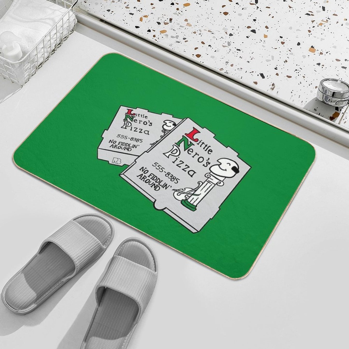 Little Nero's Pizza Slip-Resistant Bath Mat