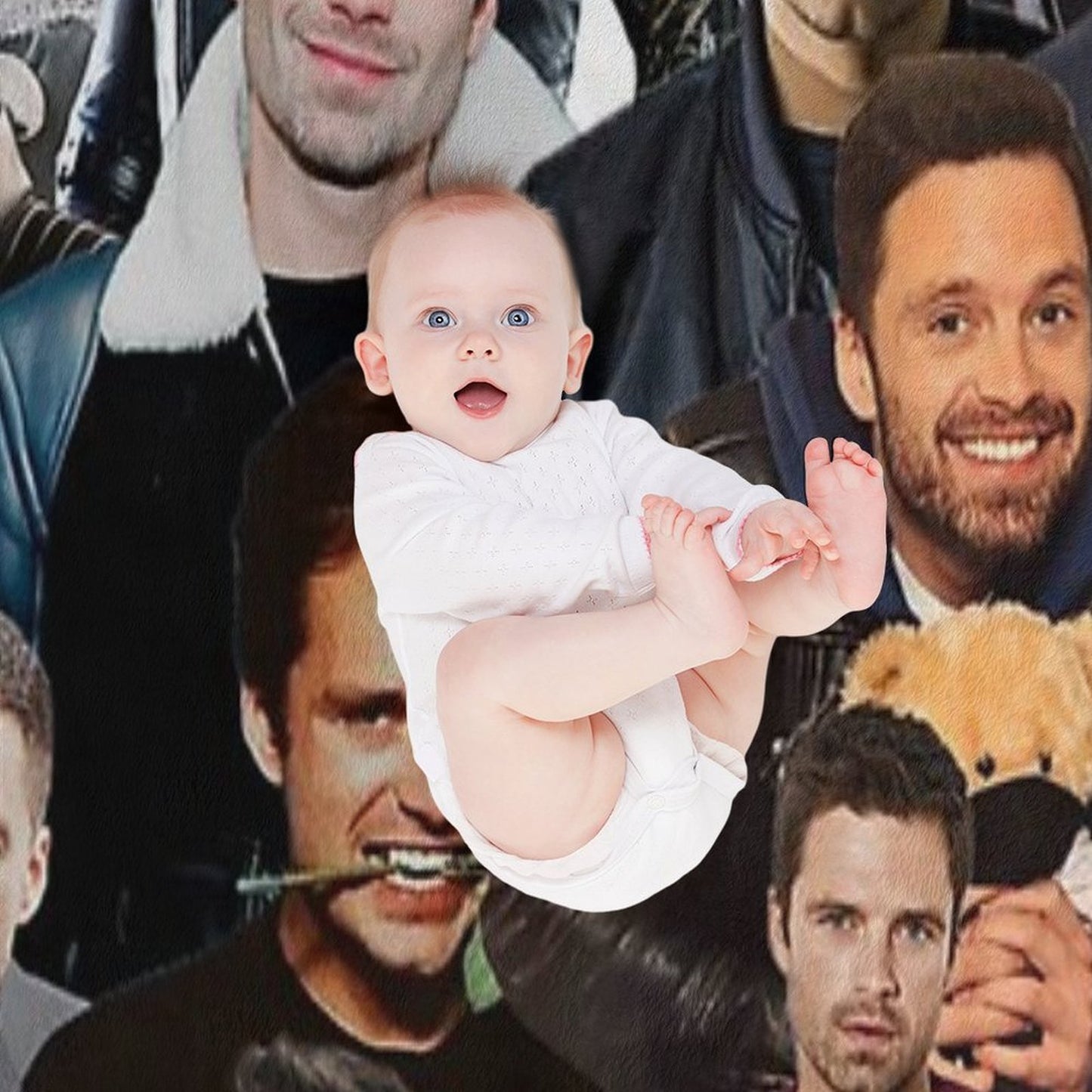 Sebastian Stan Photo Collage Quick-dry Throw Blanket