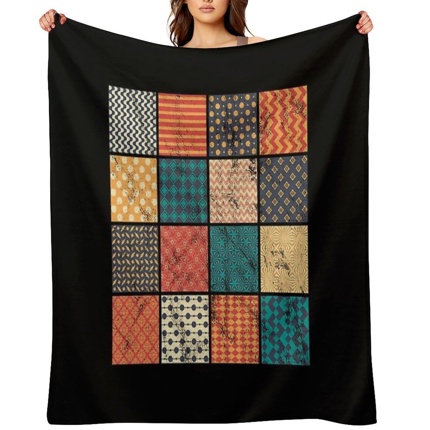 Quilting Quilt Pattern Patchwork Hobby Crafting Gift Thomas Larch Transparent Gift-ready Throw Blanket