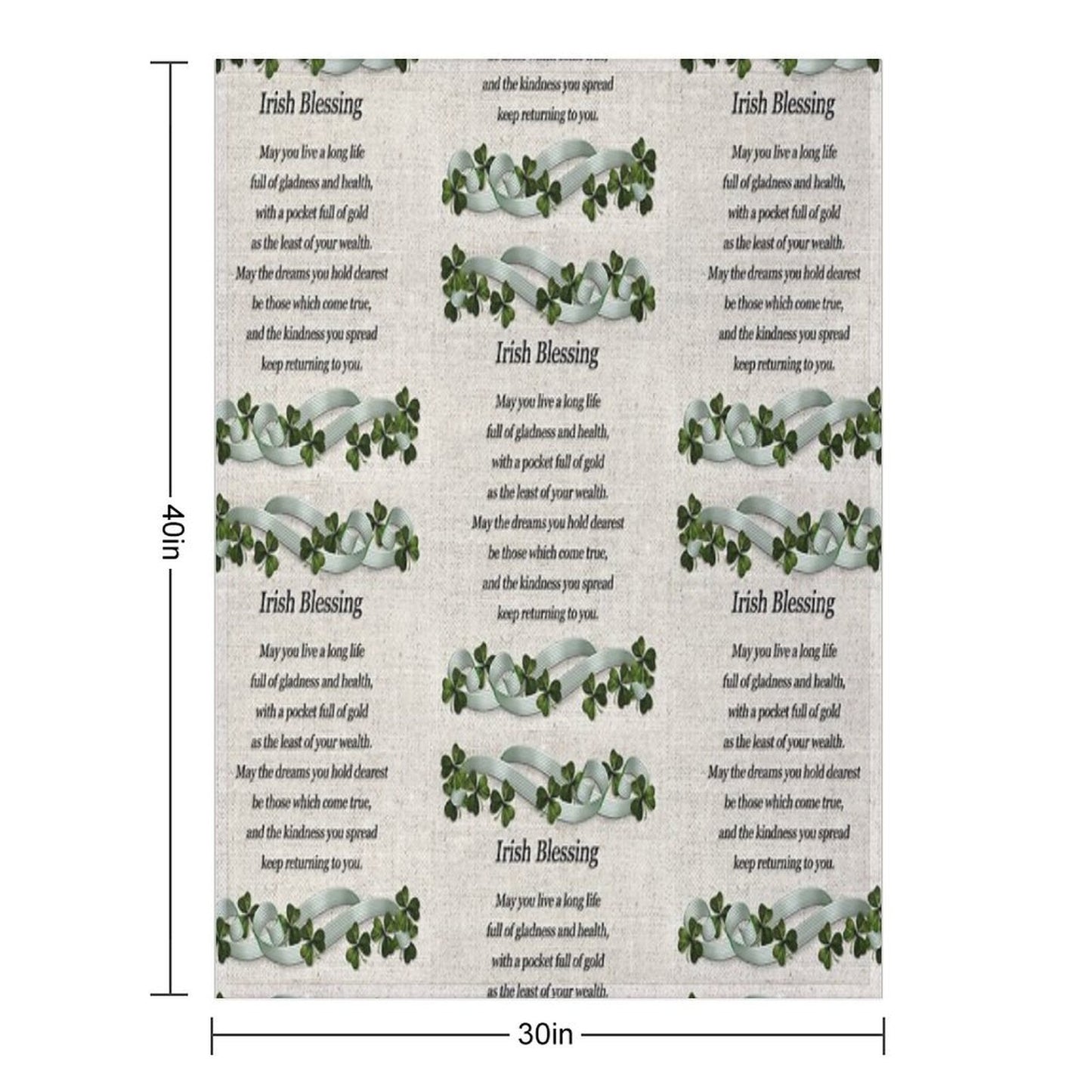Irish Blessing Art Shrink-resistant Throw Blanket