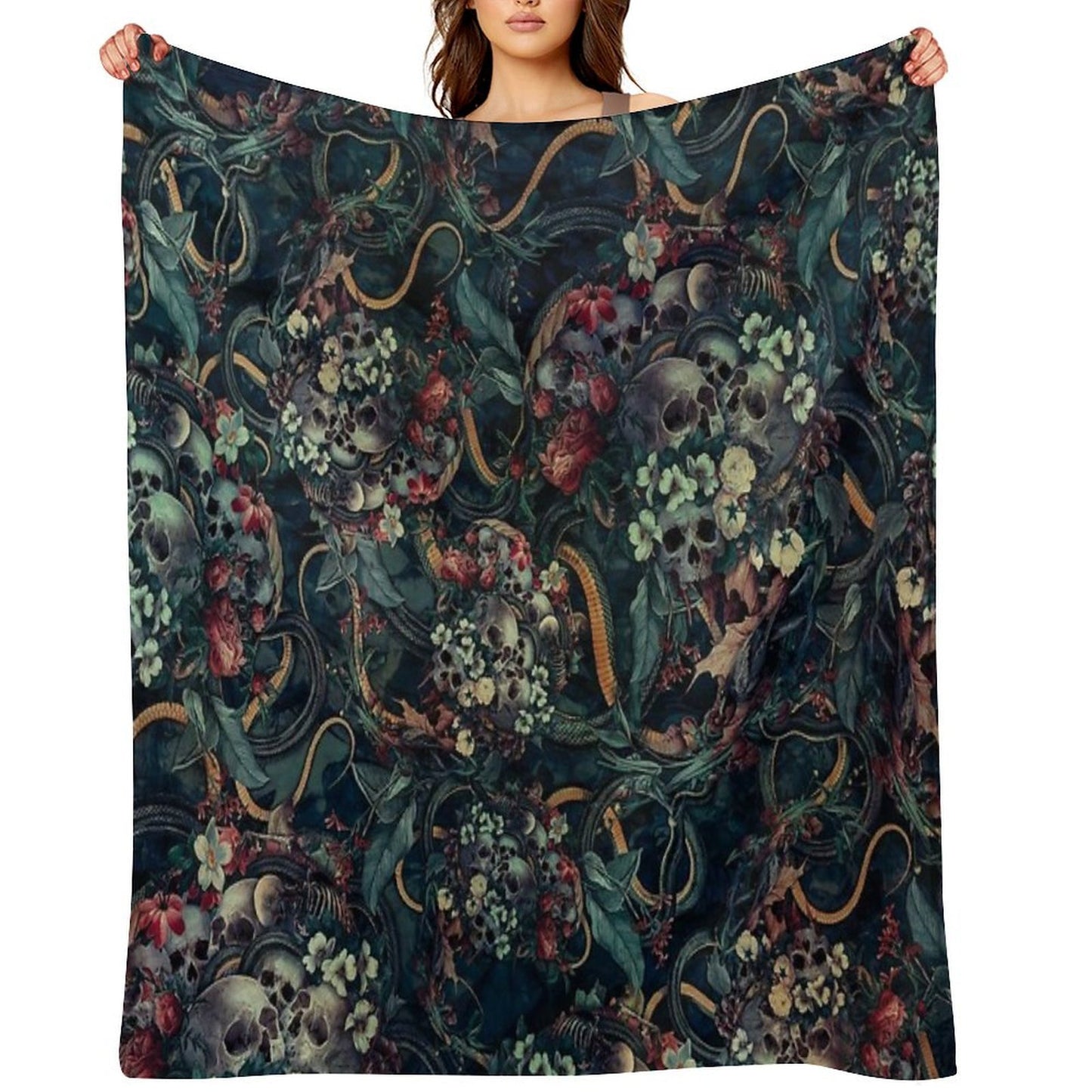 Skulls And Snakes Eco-conscious Throw Blanket