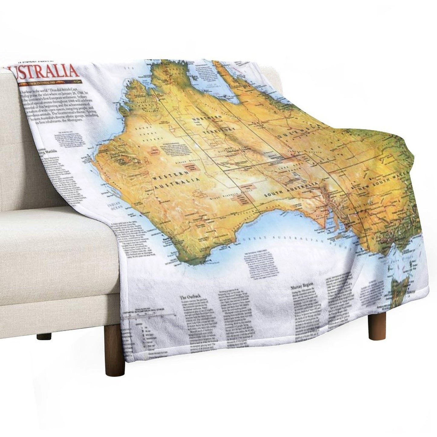 Australia Map Map Of Australia Australia Travel Map Versatility Throw Blanket