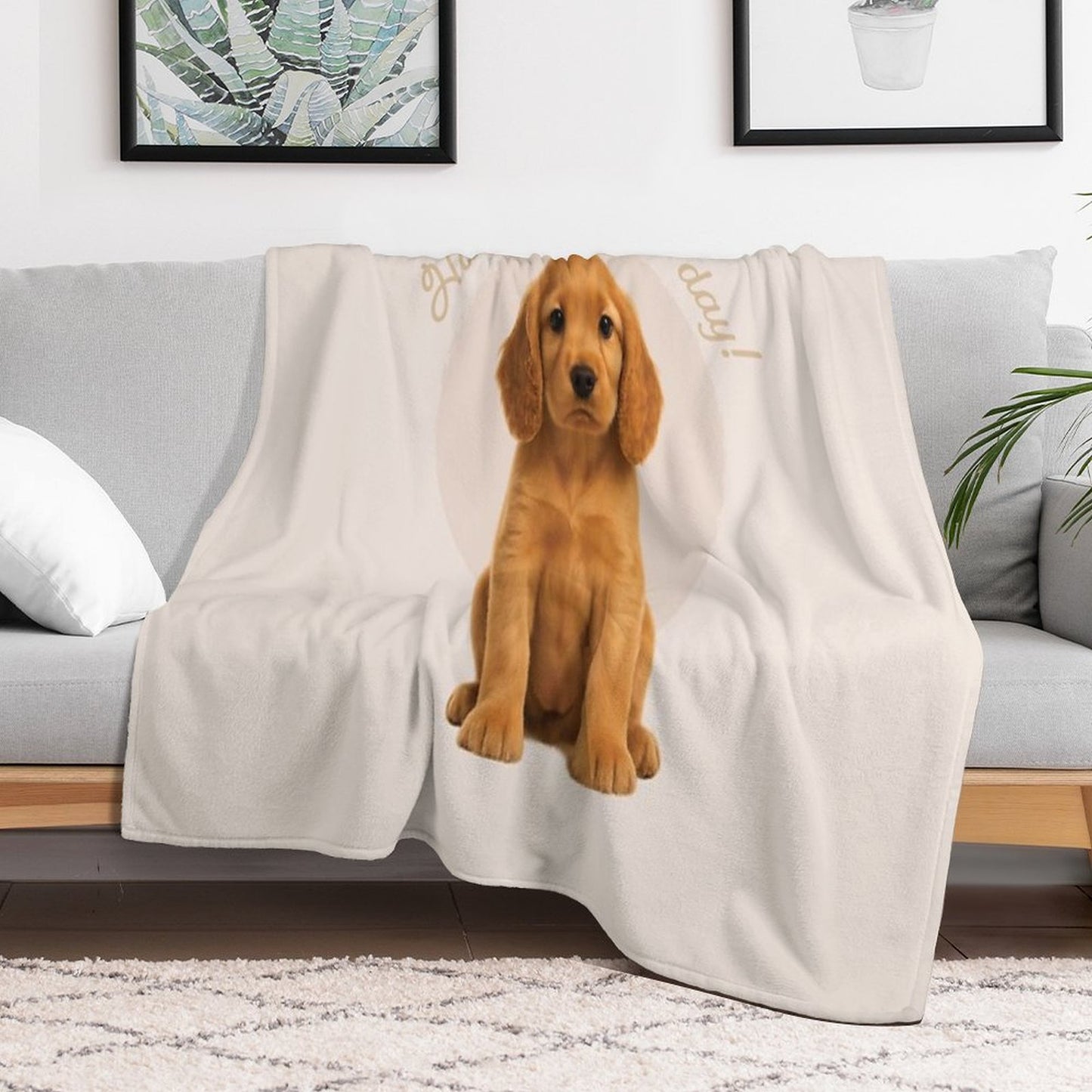 Cocker Spaniel Puppy – Have A Pawsome Day - Mocha Anti-pilling Throw Blanket