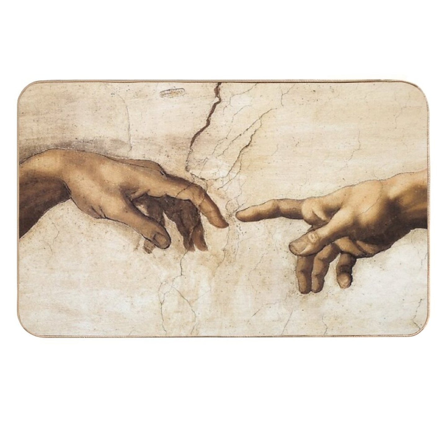 The Creation of Adam Michelangelo Painting Repositionable Bath Mat