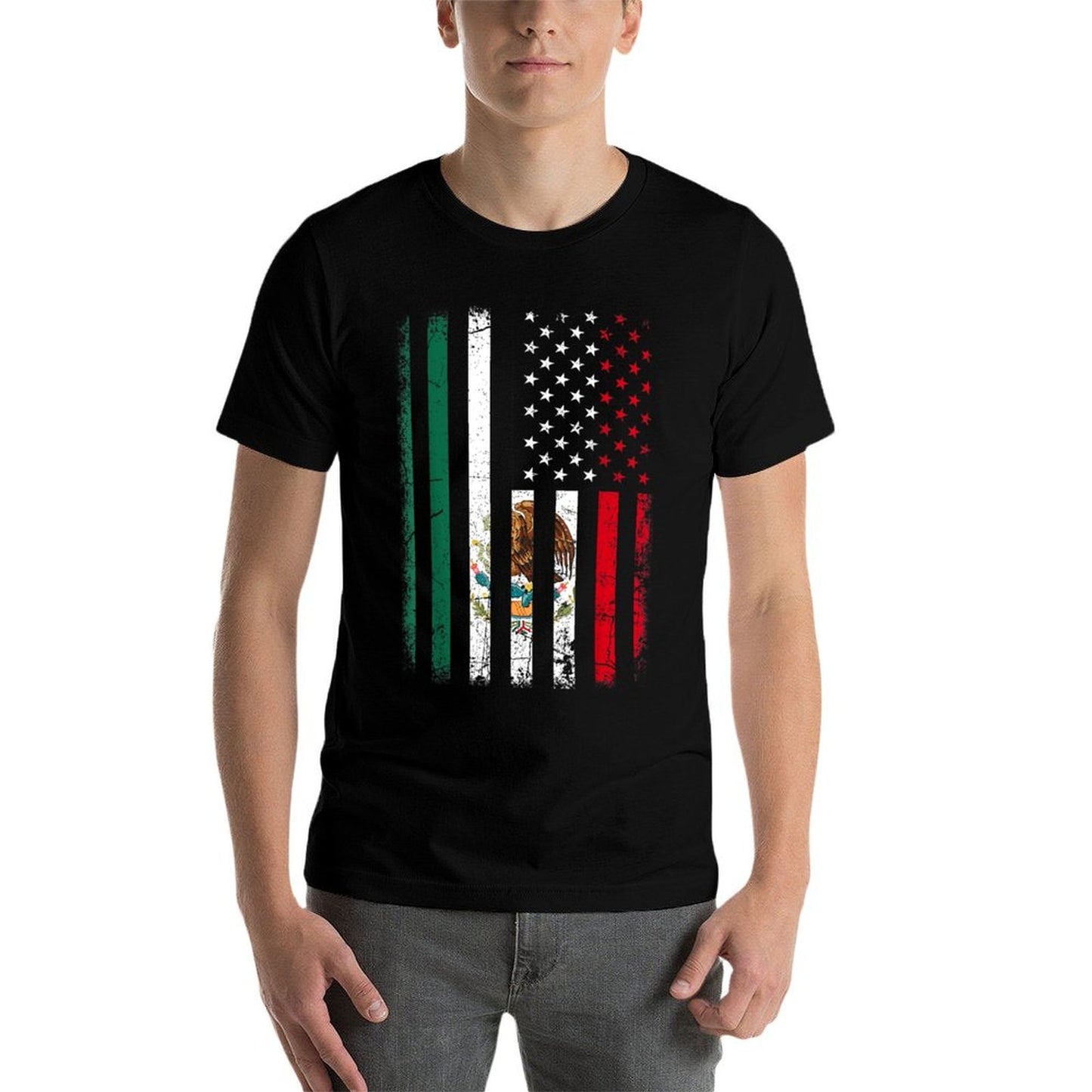 Mexican American Mexican Roots Mexico America Rolled Sleeves T-Shirt