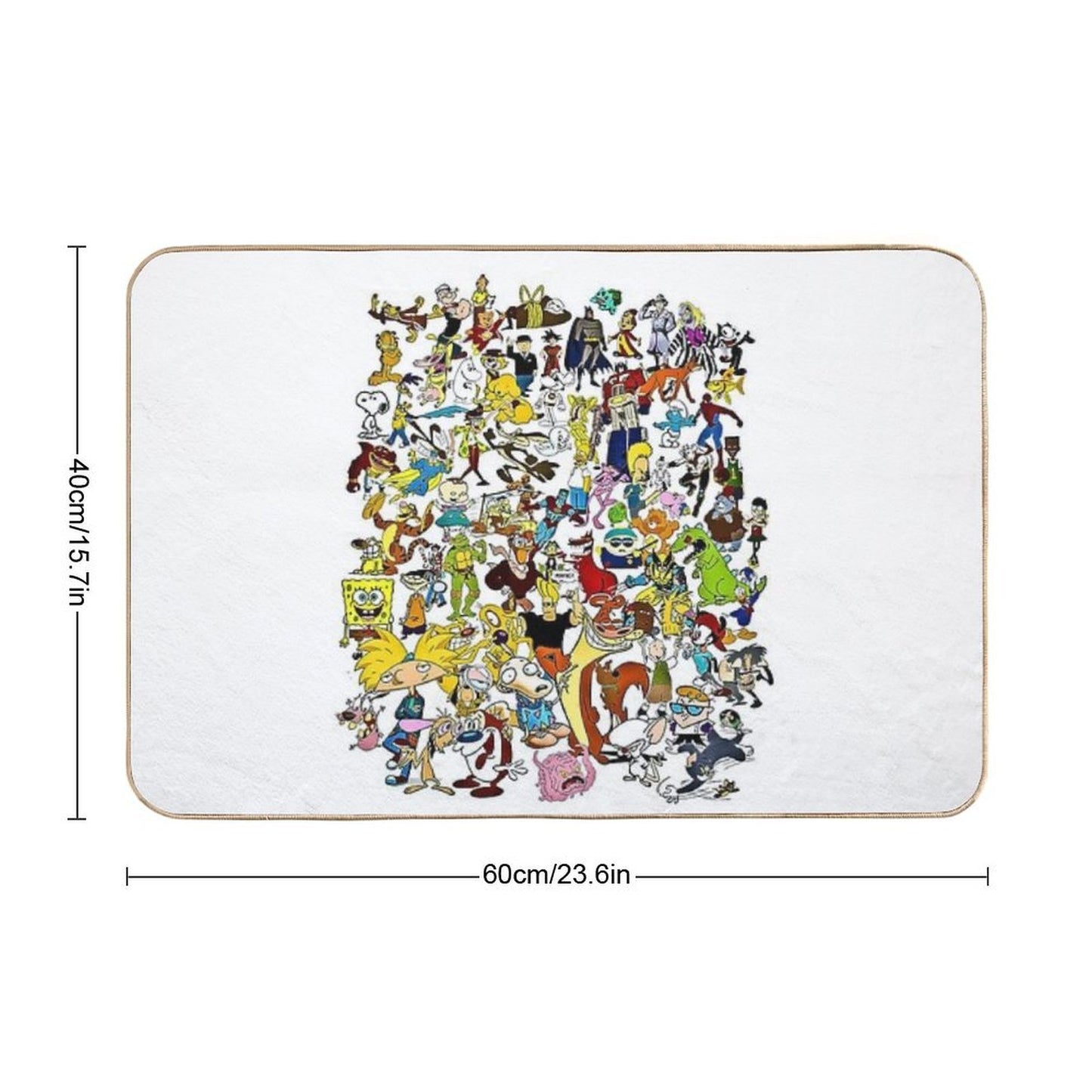 90s Cartoons 80s Classic Tv Kids Eco-Friendly Bath Mat