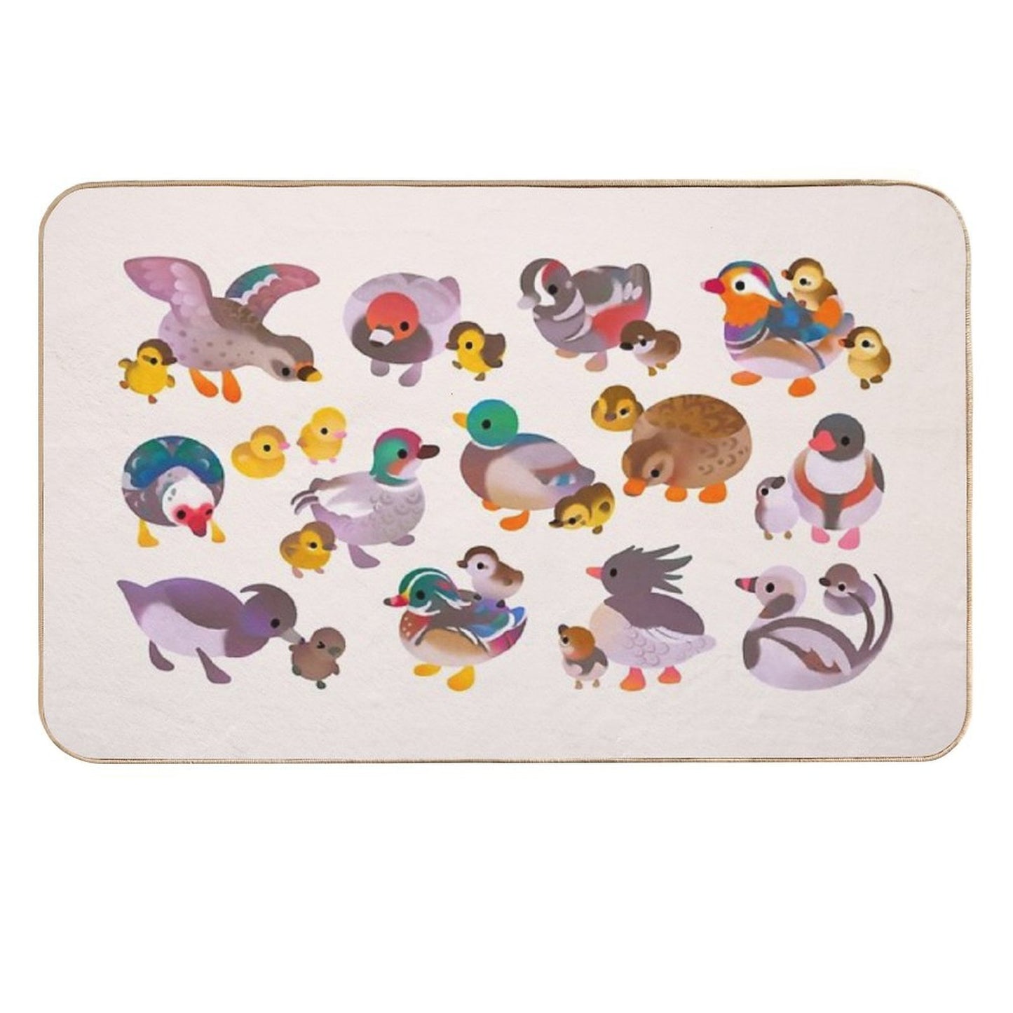 Duck And Duckling Easy To Clean Bath Mat