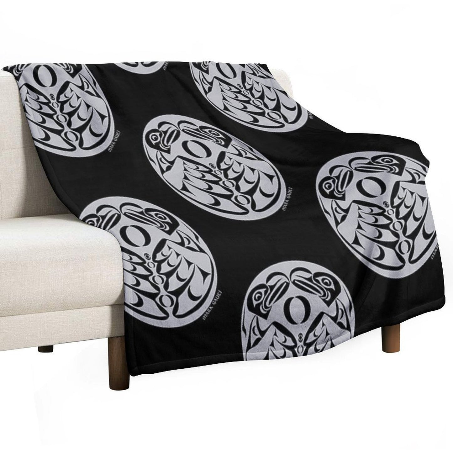 Coast Salish Eagle Multi-functional Throw Blanket