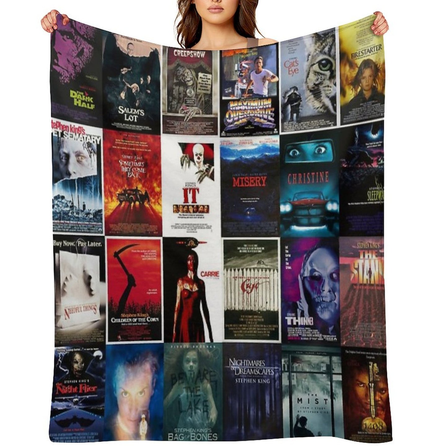 Stephen King Movie Posters Collection Eco-conscious Throw Blanket