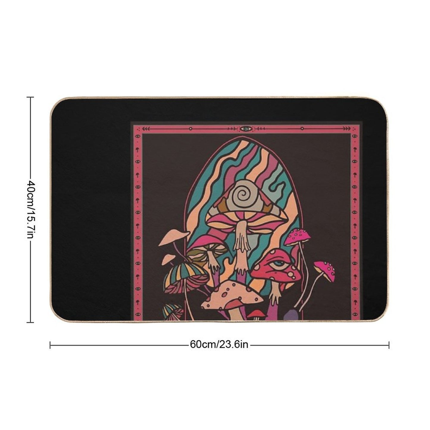 The Mushroom Tribe Garden of Shrooms Pet-Safe Bath Mat
