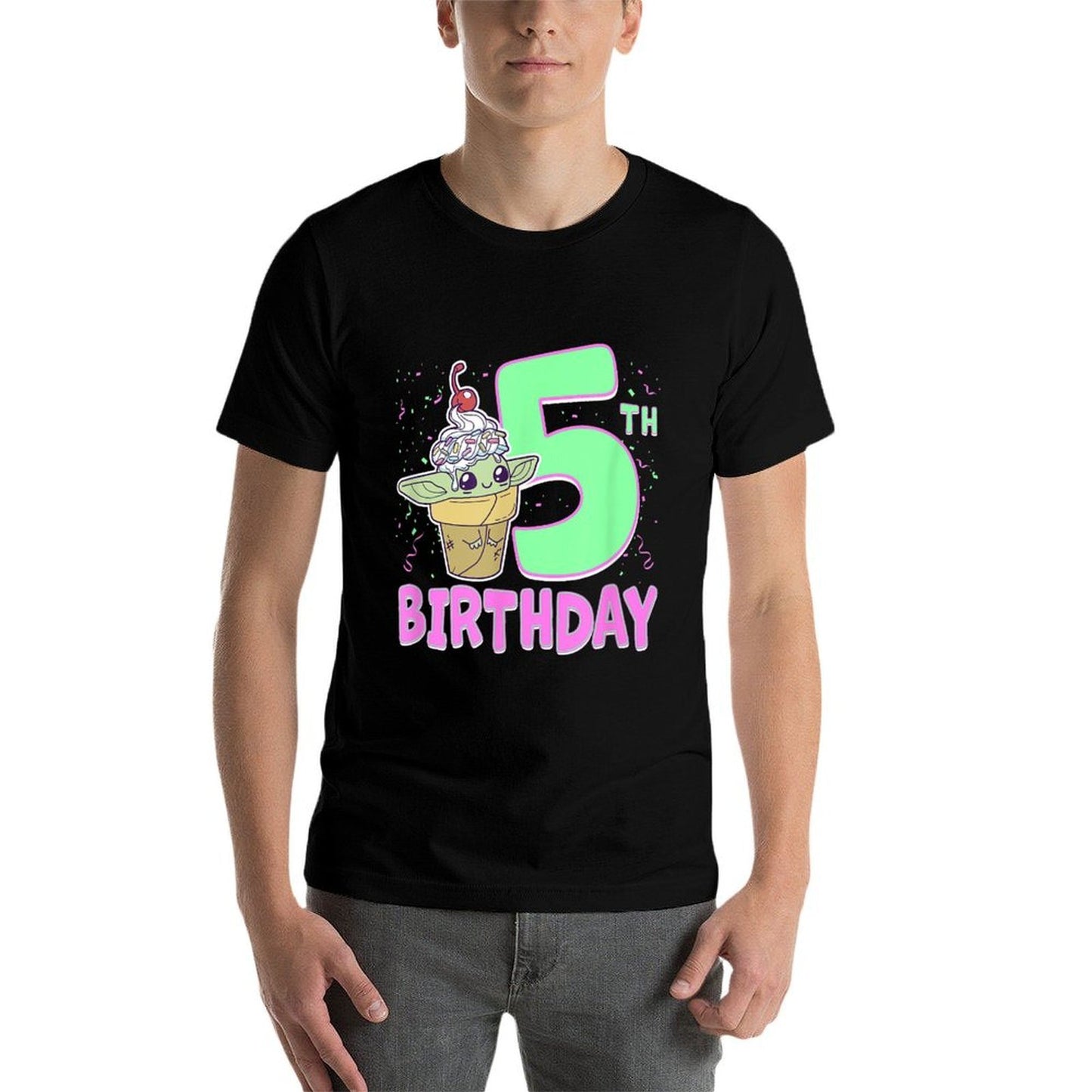 Star Wars The Mandalorian Grogu 5th Birthday Treat  Odor-resistant T-Shirt