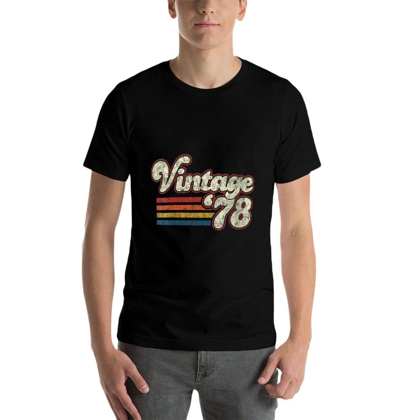 Womens Retro Vintage 1978 44 Birthday Stretchy T-Shirt