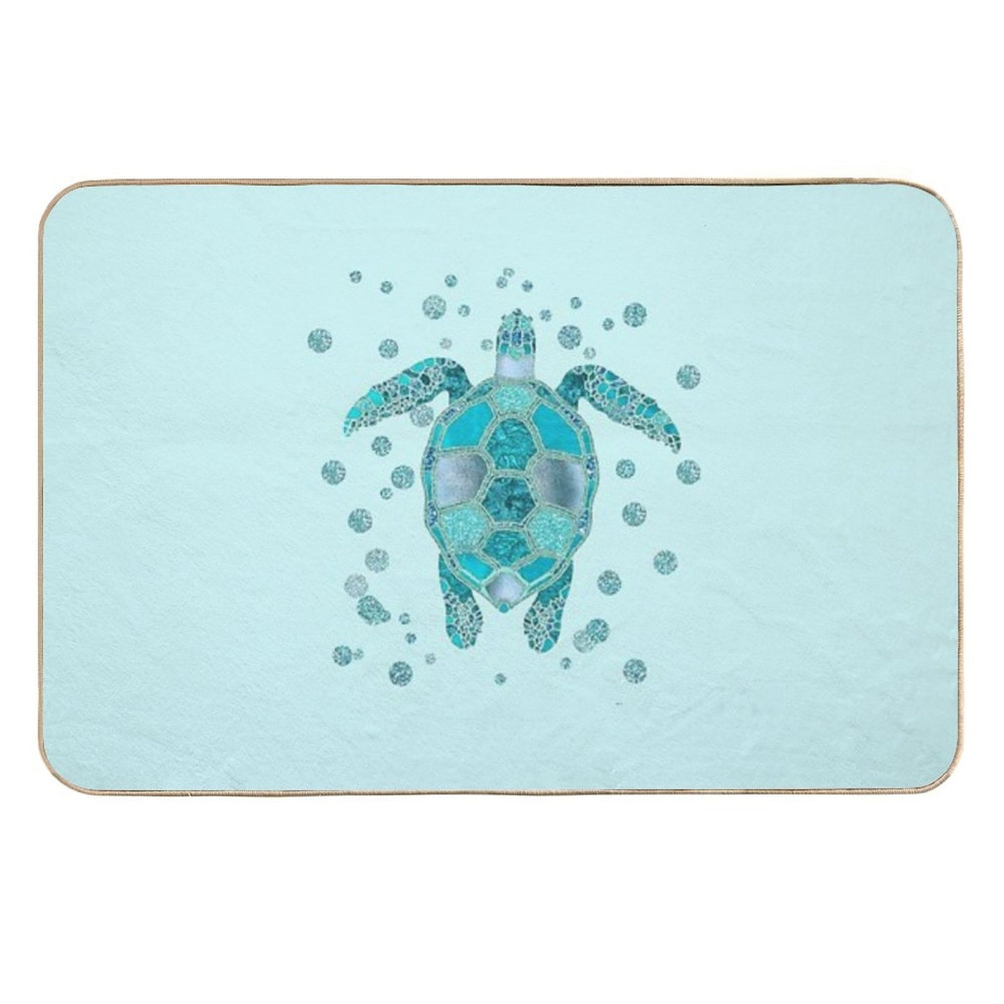 Glamour Aqua Turquoise Turtle Underwater Scenery Durable Bath Mat