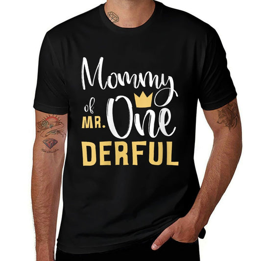 Womens Mommy of Mr Onederful 1st Birthday First One-Derful Matching Comfortable T-Shirt