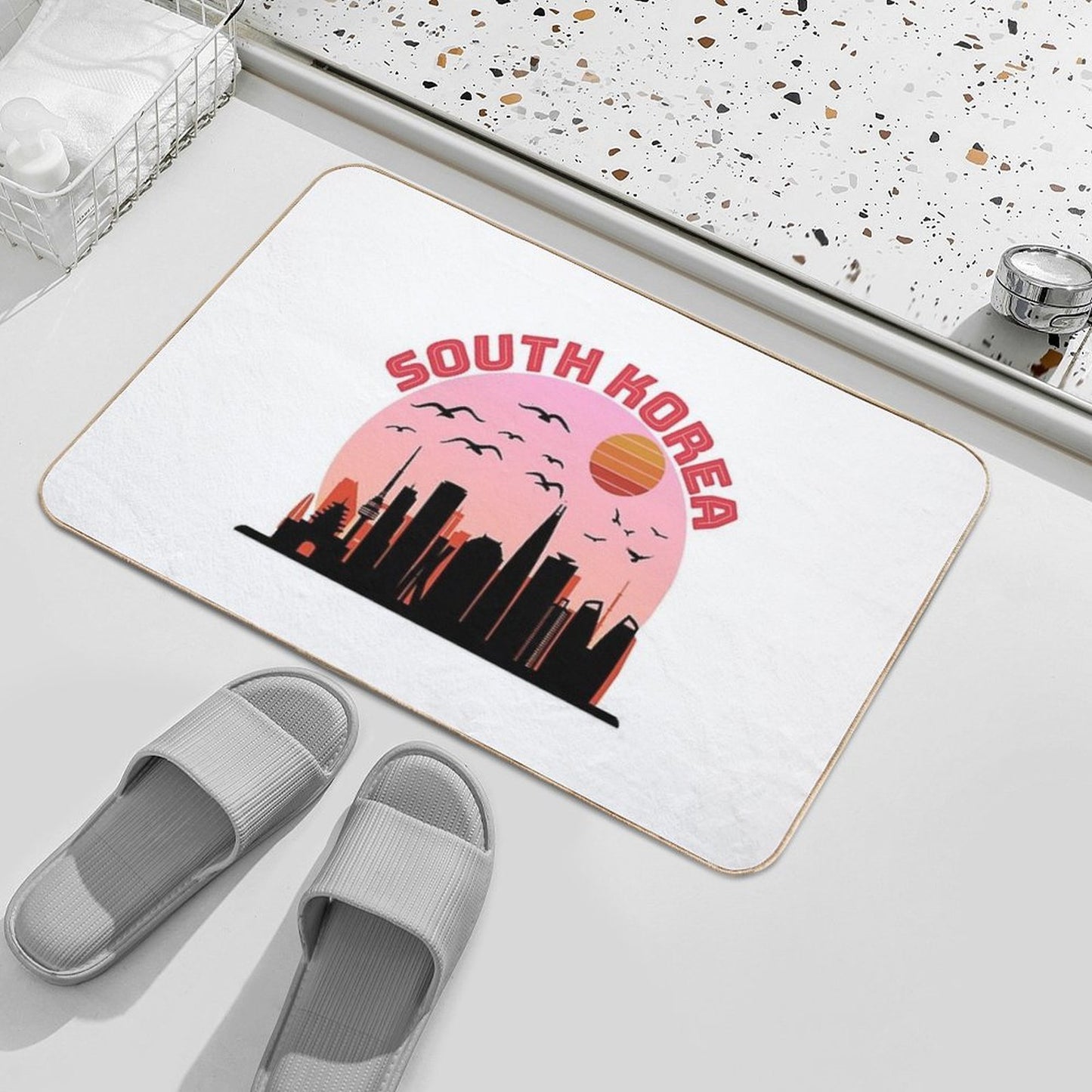 South Korea Shirt, South Korea T-shirt, South Korea Phone Case, Seoul Shirt Slip-Resistant Bath Mat