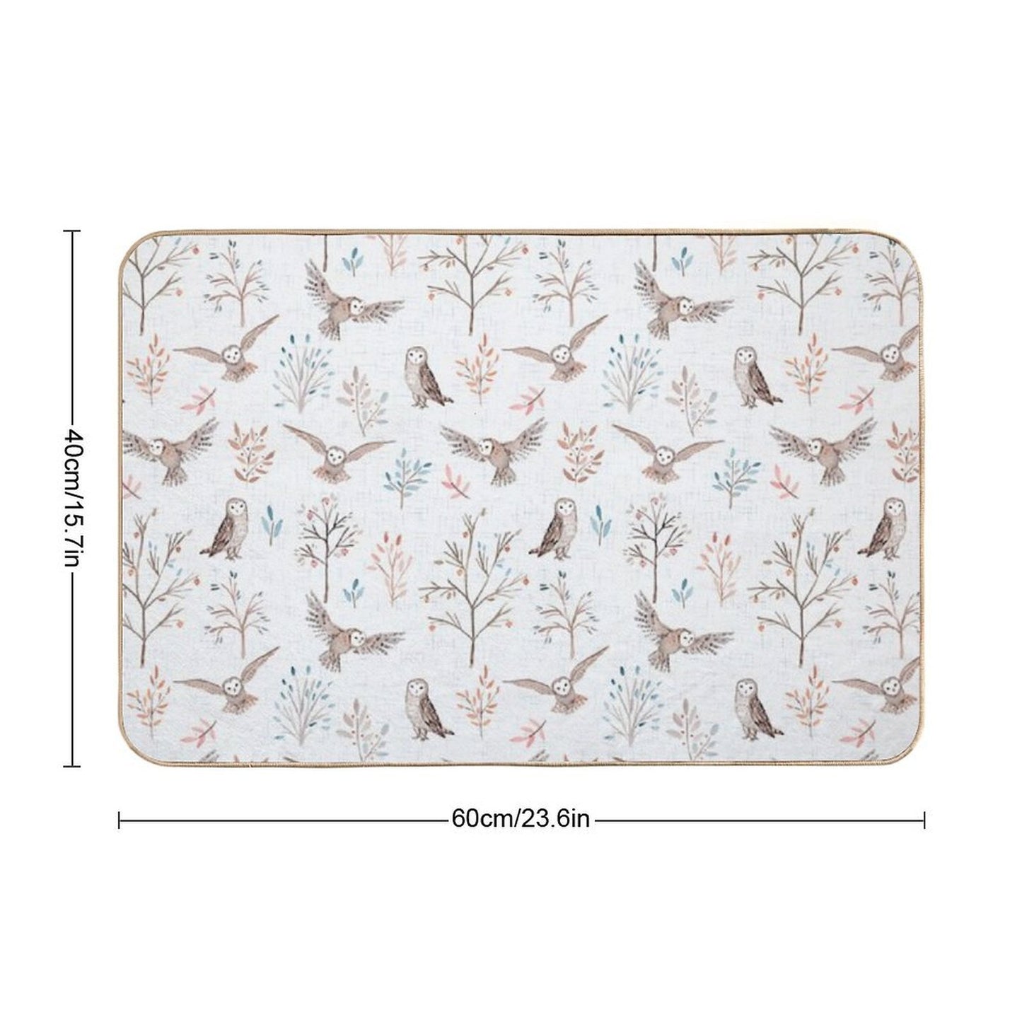 Magic Pastel Forest with Owls Non-Slip Bath Mat