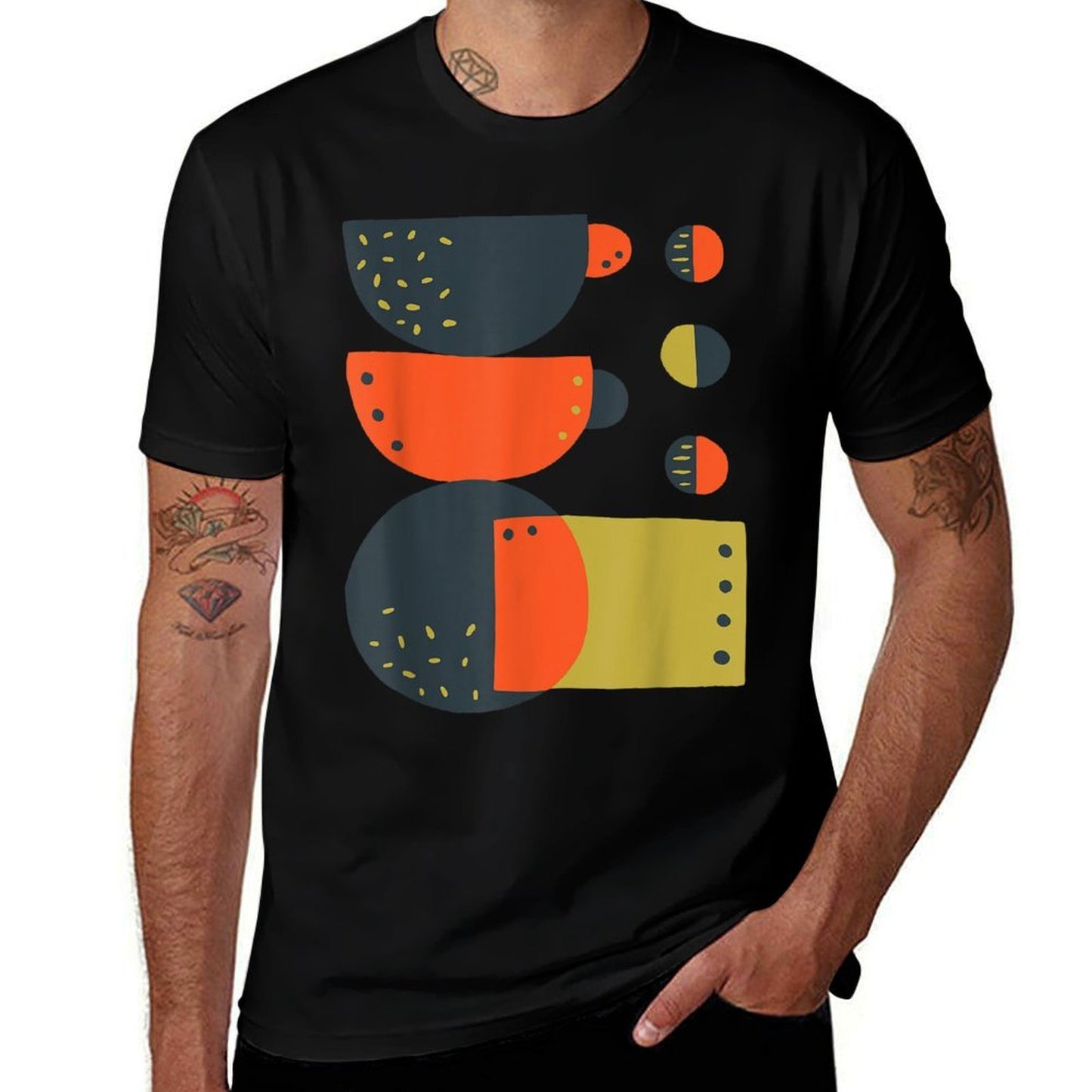 Abstract Modern Art Design - Women Men Abstract Polyester Blend T-Shirt