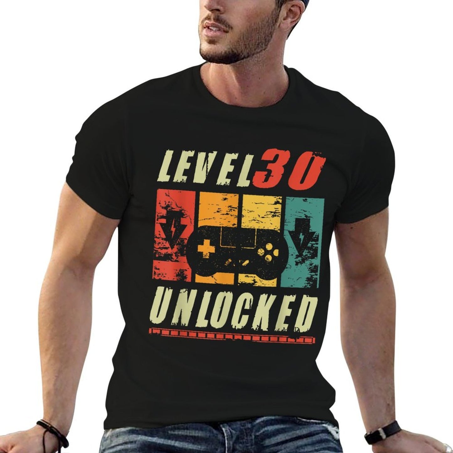 30th Birthday Man Level 30 Unlocked 30th Birthday Graphic-printed T-Shirt
