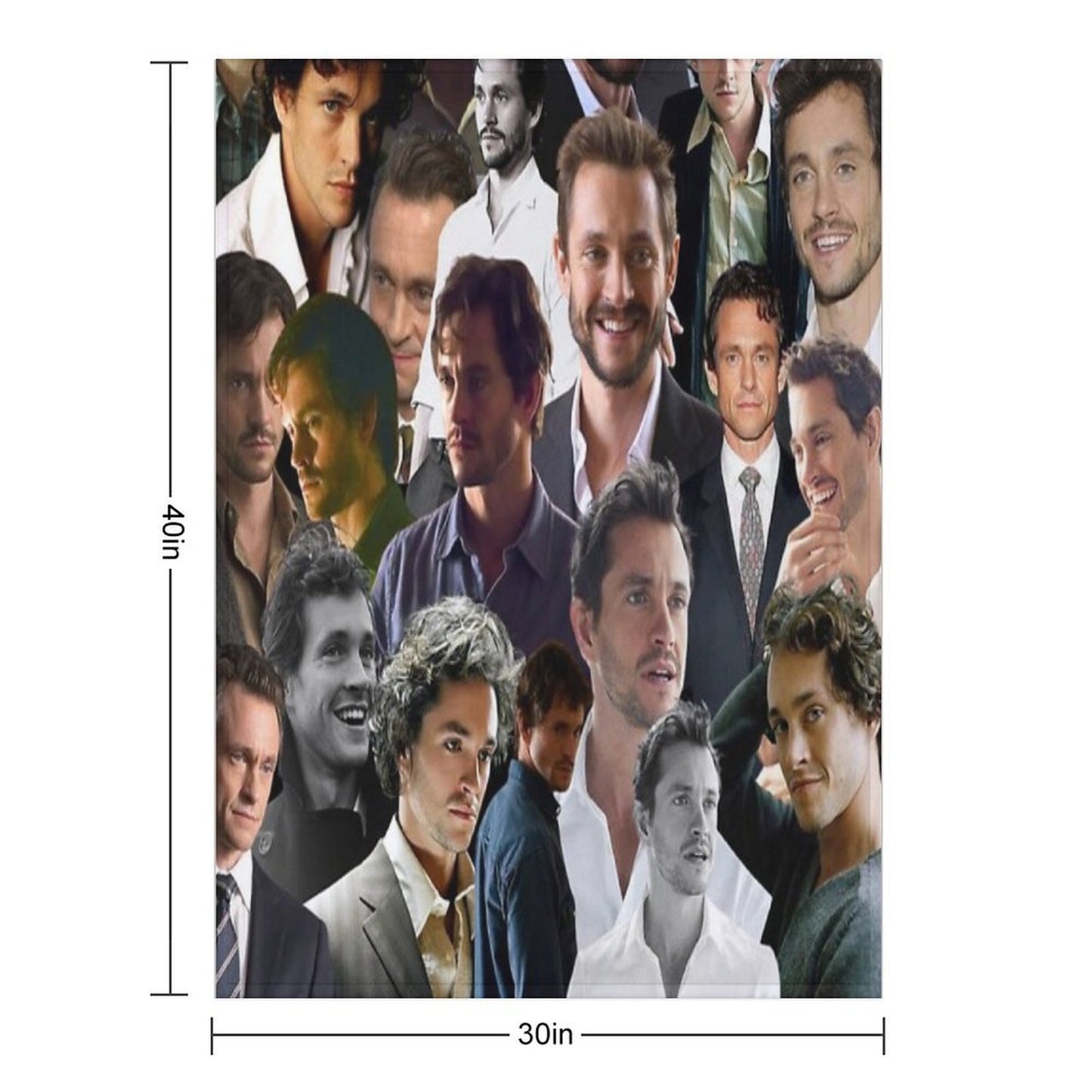 Hugh Dancy Photo Collage Velvety-soft Throw Blanket