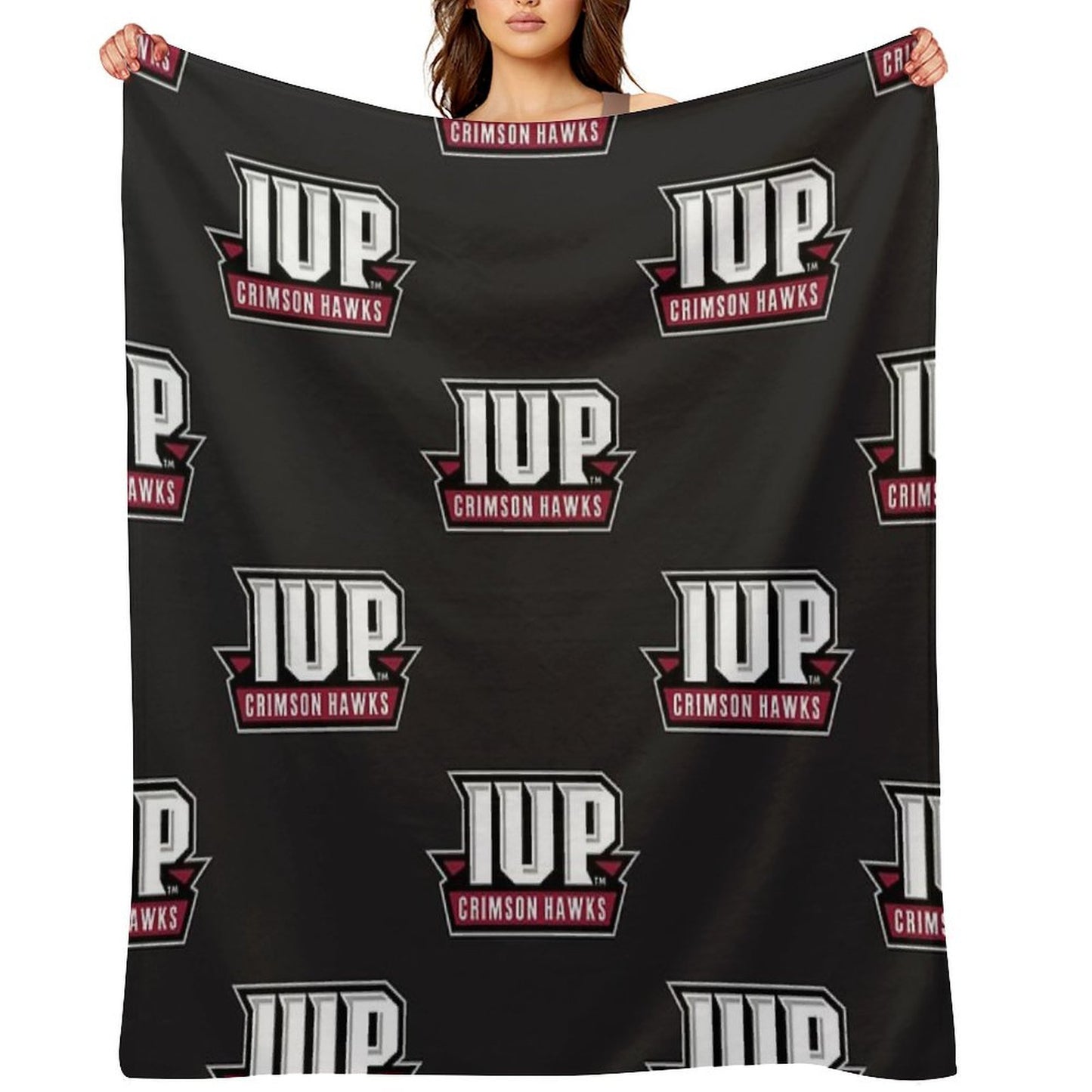 IUP Crimson Hawks Club Classic T-Shirt Eco-conscious Throw Blanket