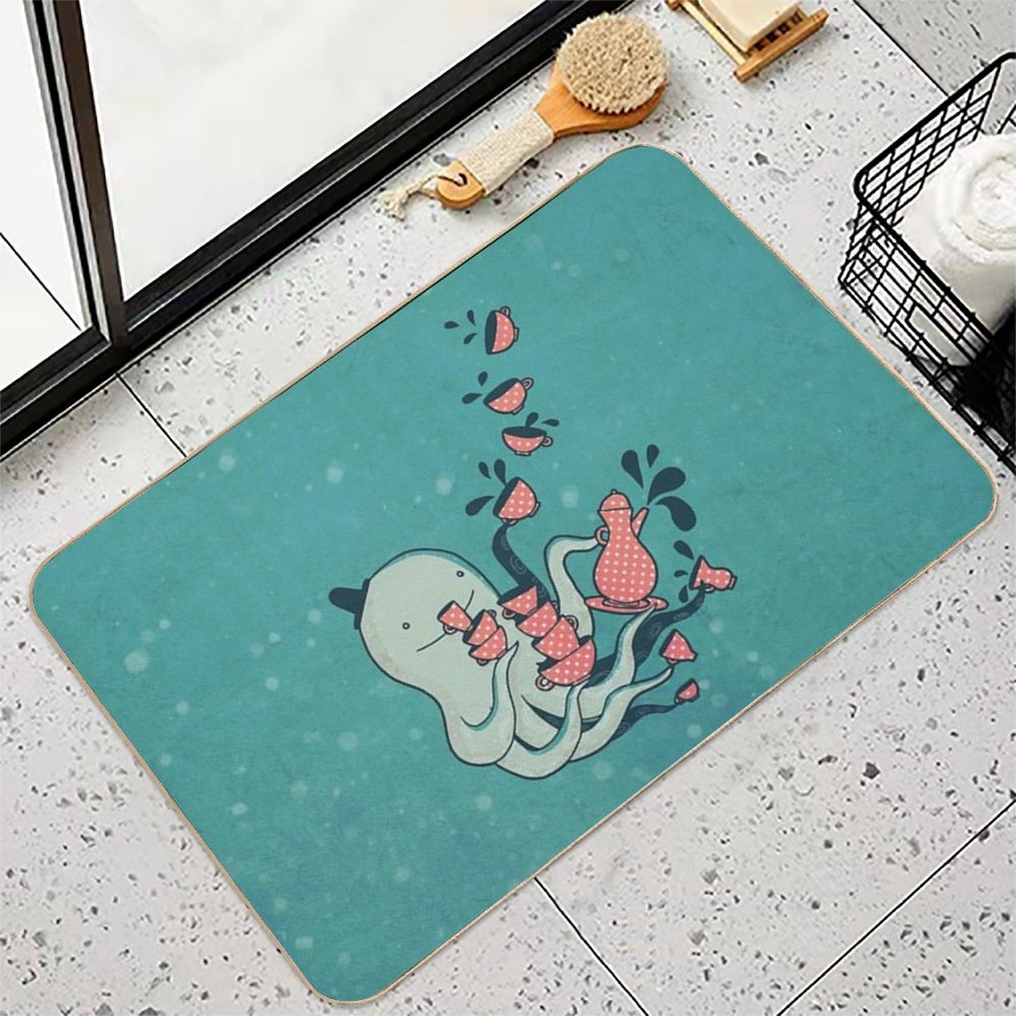 Tea And Tentacles Odorless Bath Mat