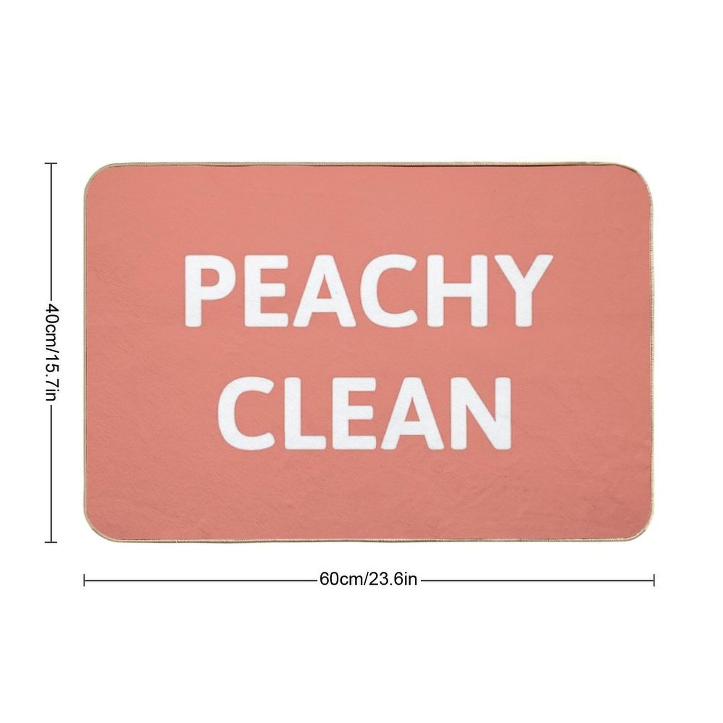 Peachy Clean - Peach And White Non-Slip Bath Mat