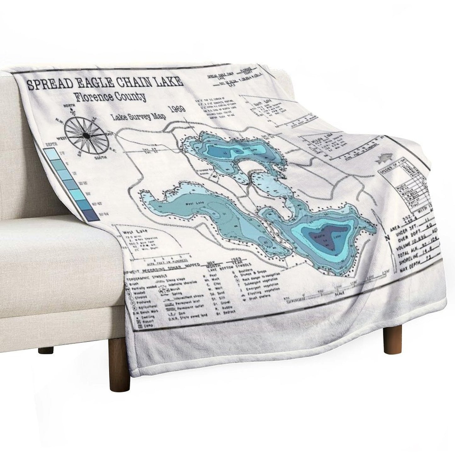 Spread Eagle Chain Lake WI Florence County Compact Throw Blanket