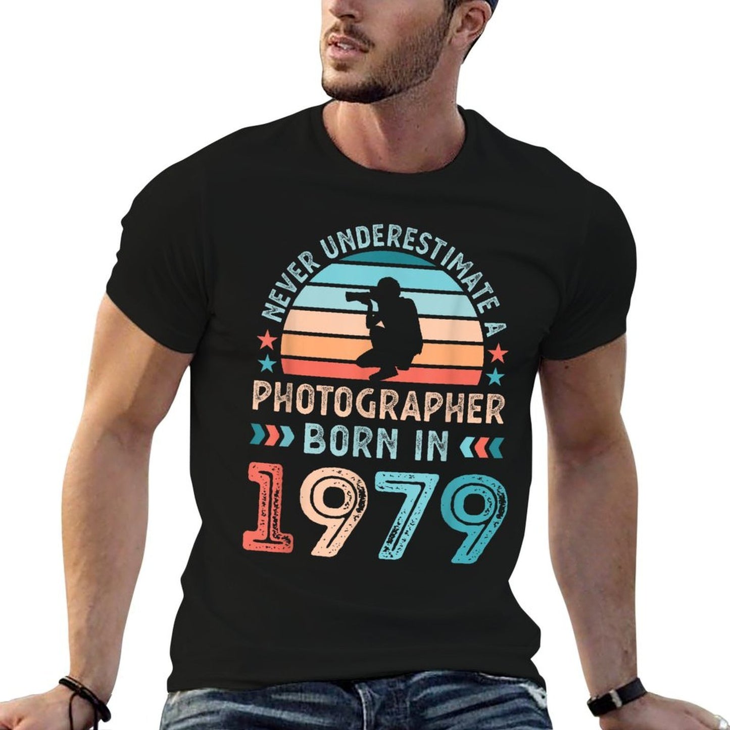 Photographer Born in 1979 50th Birthday Photography Gifts Easy-care T-Shirt