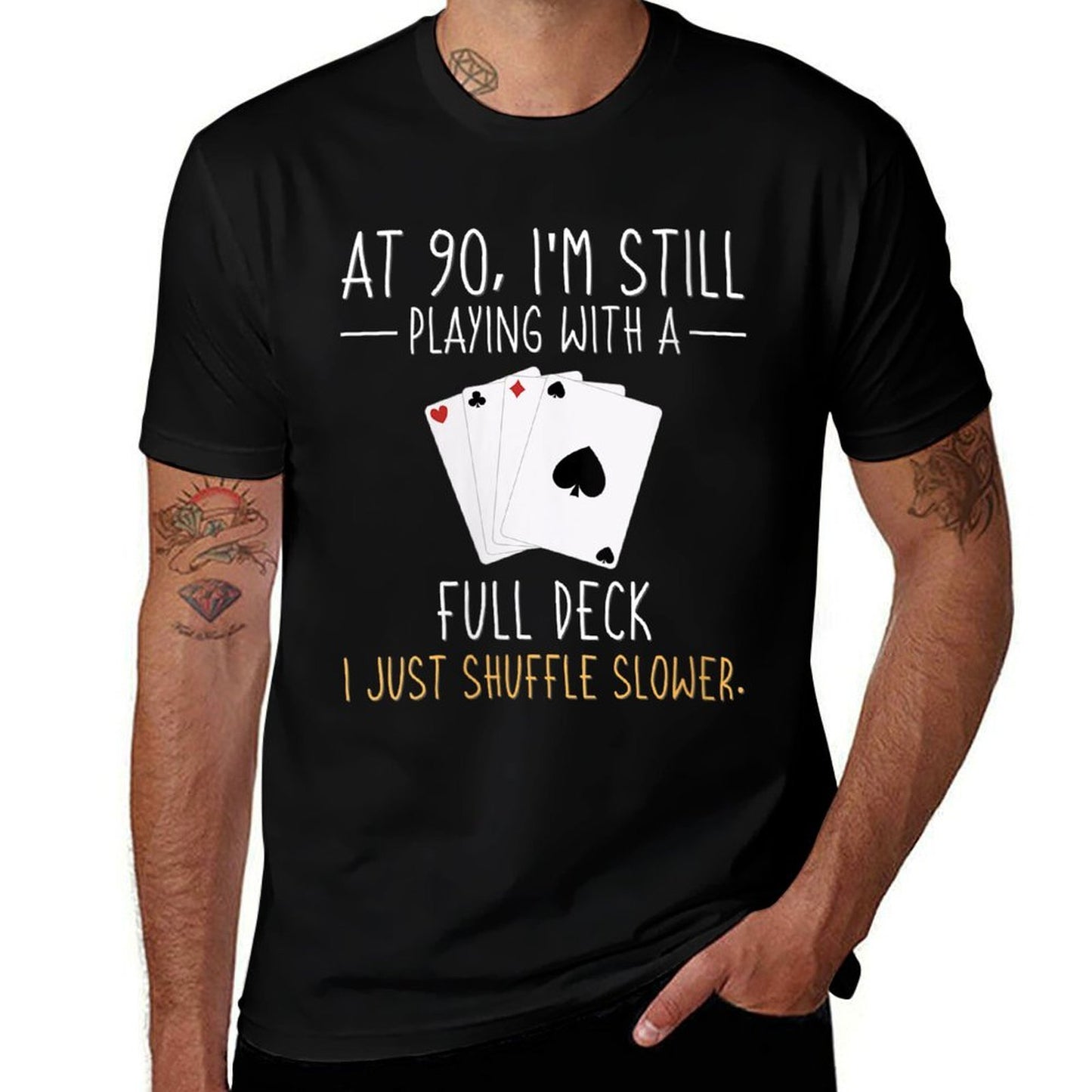 Womens 90th Birthday Card Player Blackjack, Poker, Bridge - 90 Graphic-printed T-Shirt