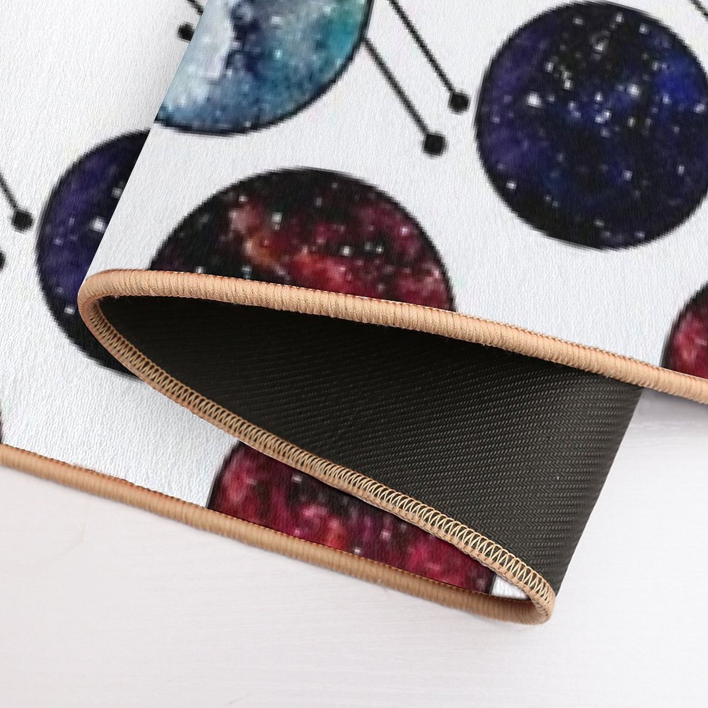 Watercolor Colorful Galaxy in Circles High-Traffic Bath Mat