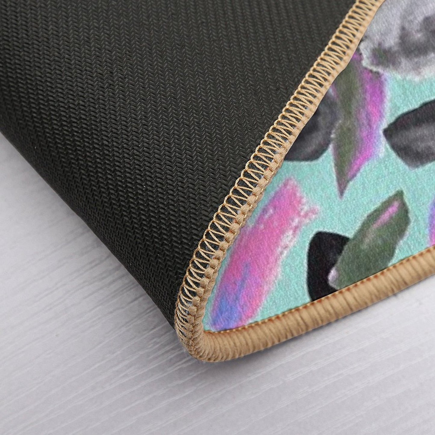 Mint And Pink Abstract Painting Multi-Purpose Bath Mat