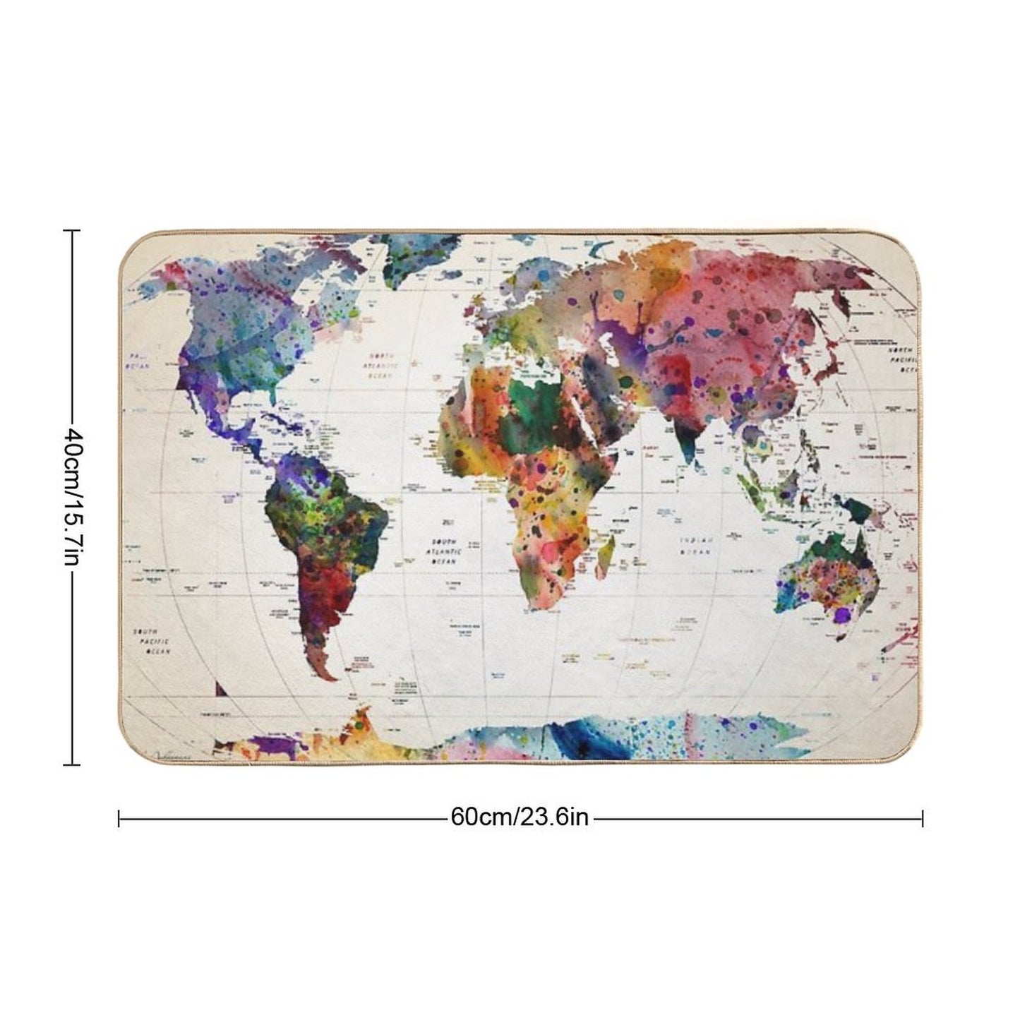 Map Long-Lasting Bath Mat