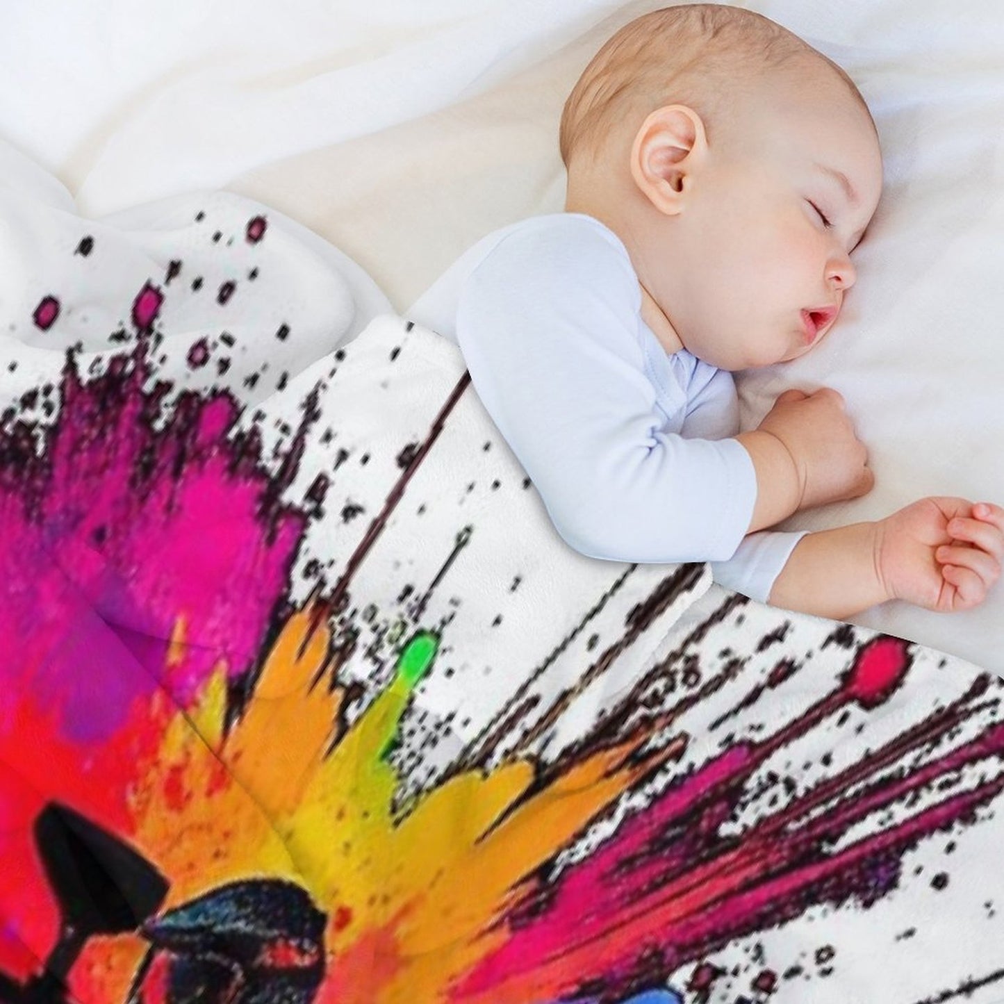 Paintball Logo Game Player Pop Art Graphic Easy Care Throw Blanket