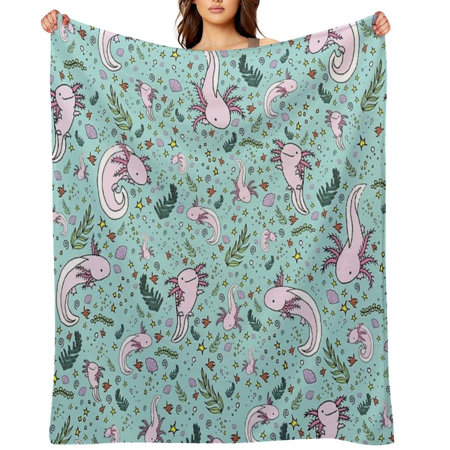 Axolotl Plush Throw Blanket