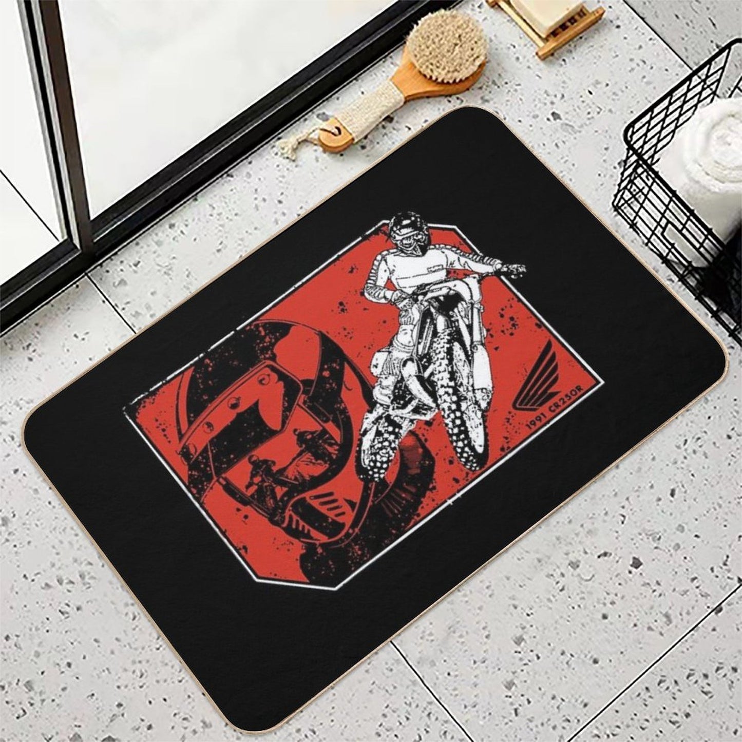 Vintage 90's Honda CR250 Dirtbike Motocross Repositionable Bath Mat
