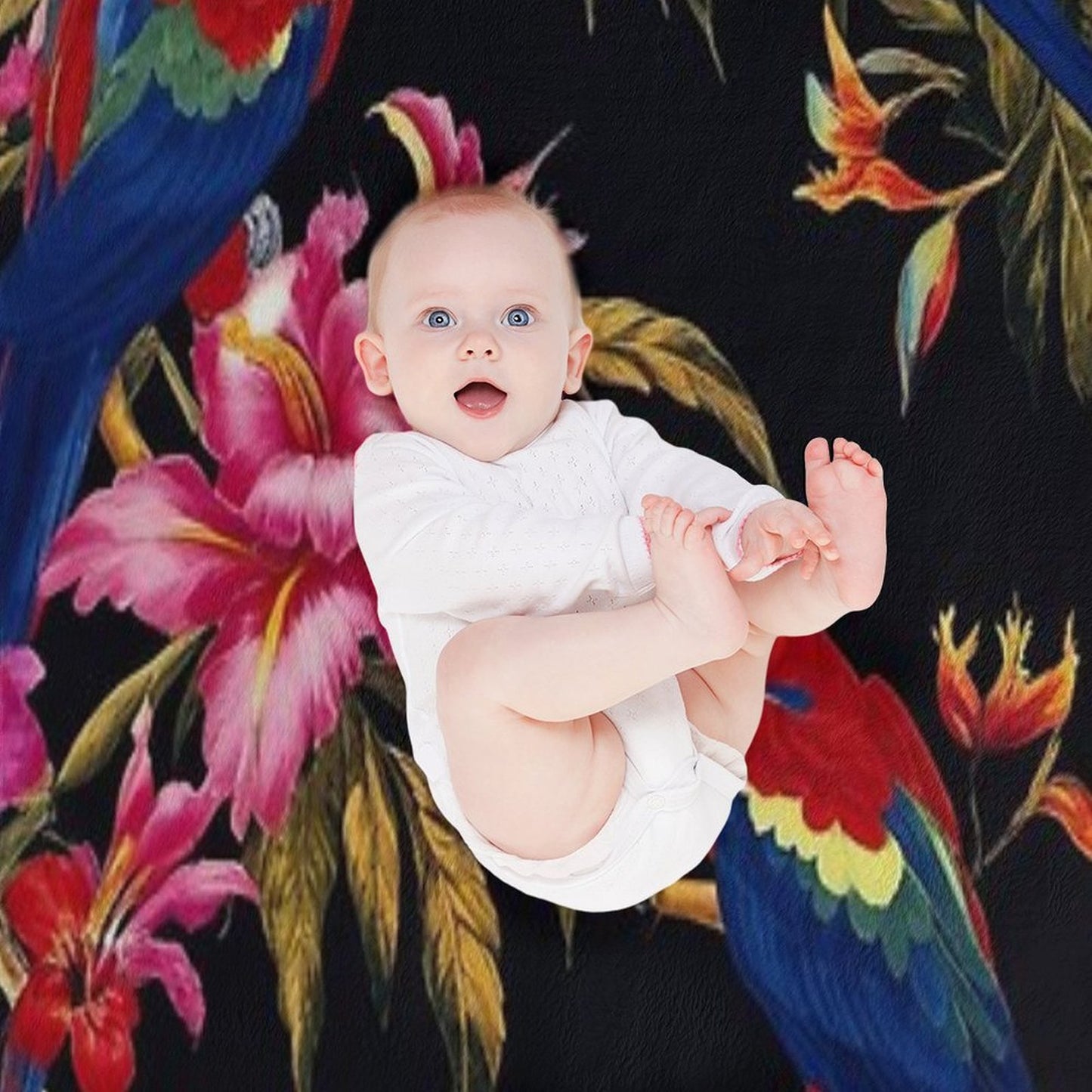 Floral Pattern The Macaw Mystique Durable Throw Blanket