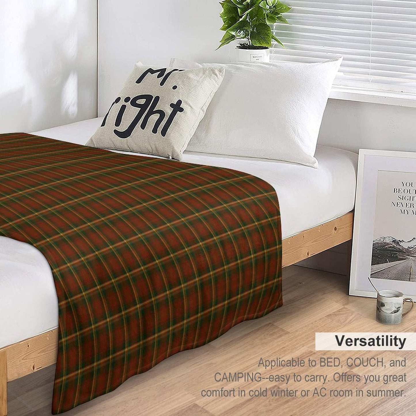 Canadian National Maple Leaf Tartan Gift-ready Throw Blanket